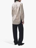 rag & bone Maxine Stripe Cotton Poplin Shirt, Brown/Multi