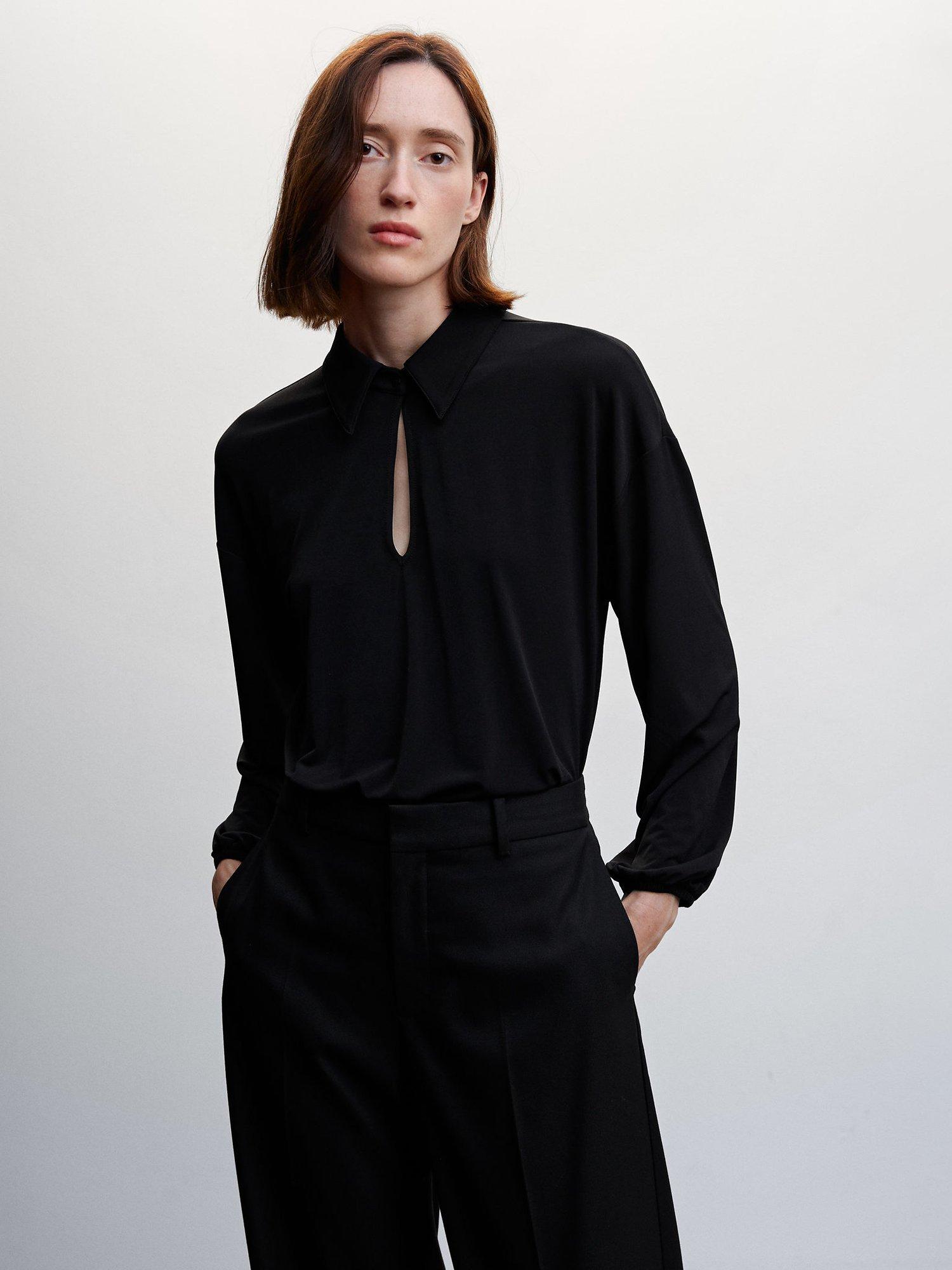 Mango Silky Shirt, Black
