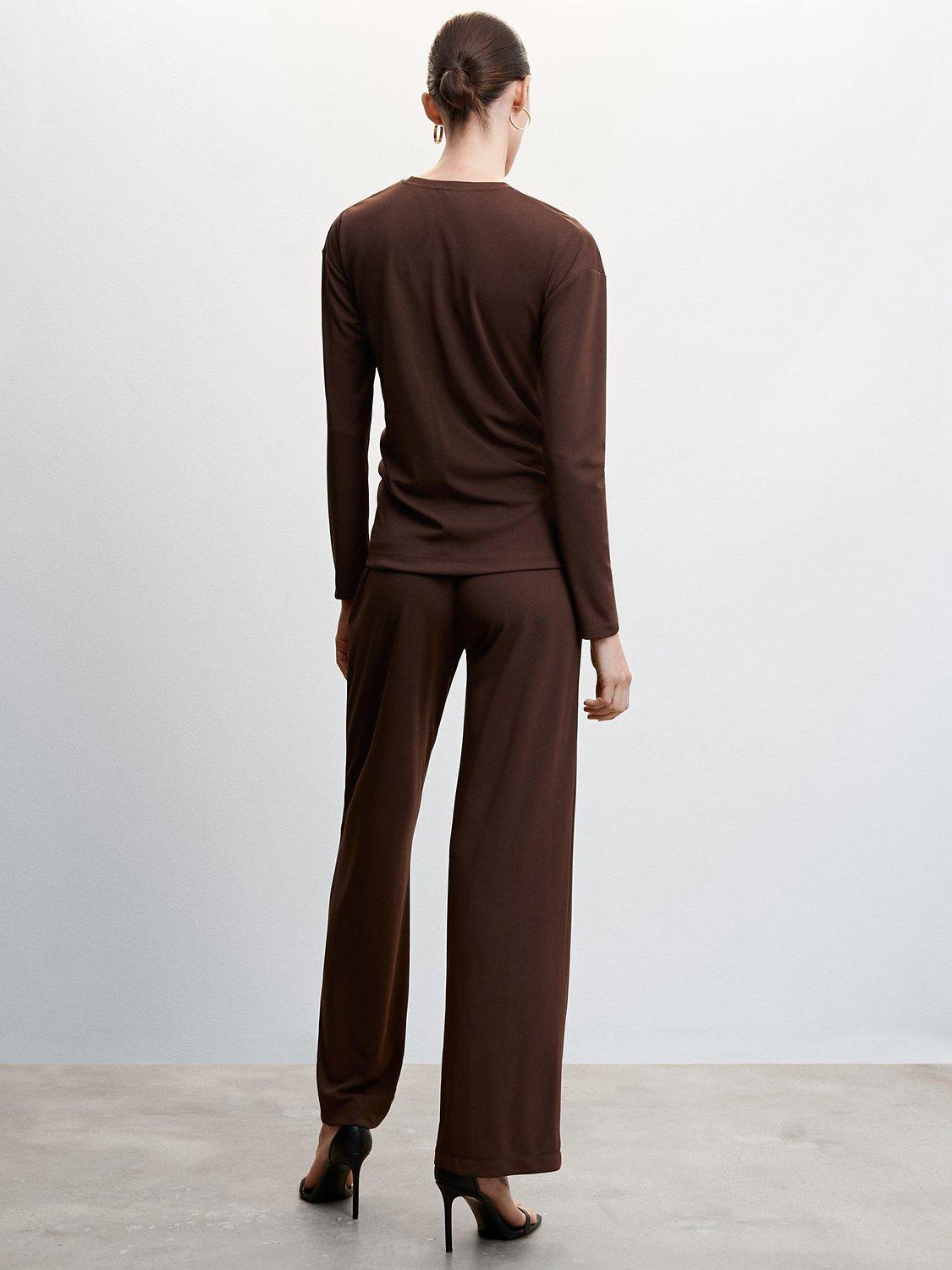 Mango Joggib Knot Top, Brown