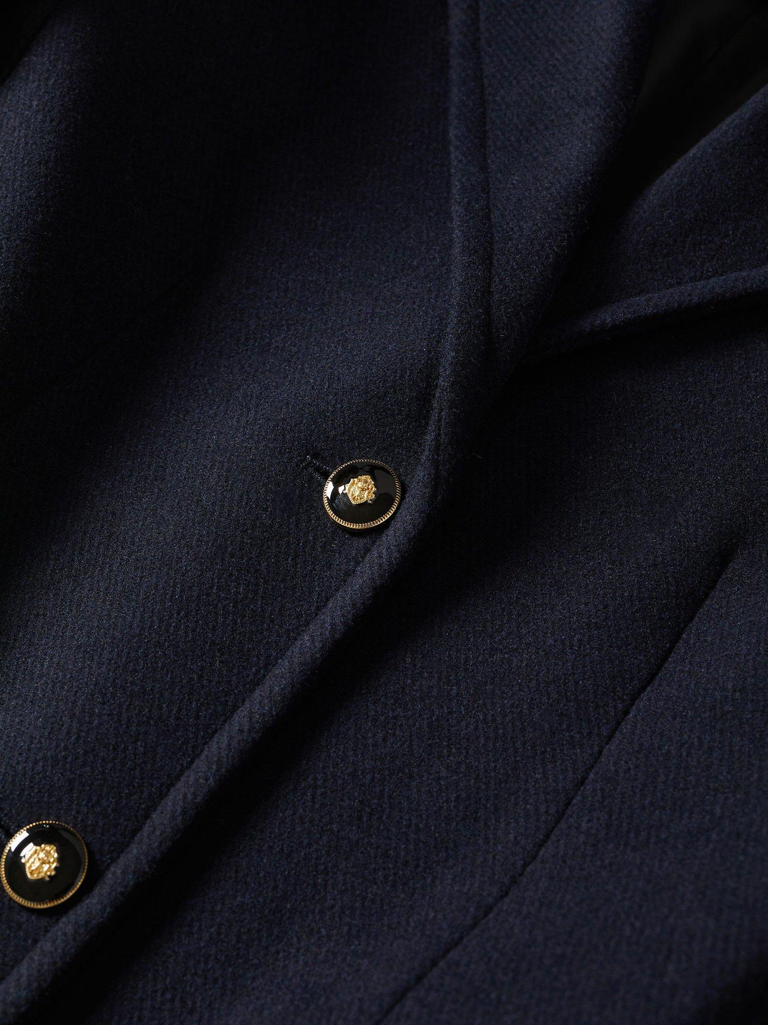 Product image 7 of 7, which shows Mango Carmin Wool Blend Coat, Navy, XXS