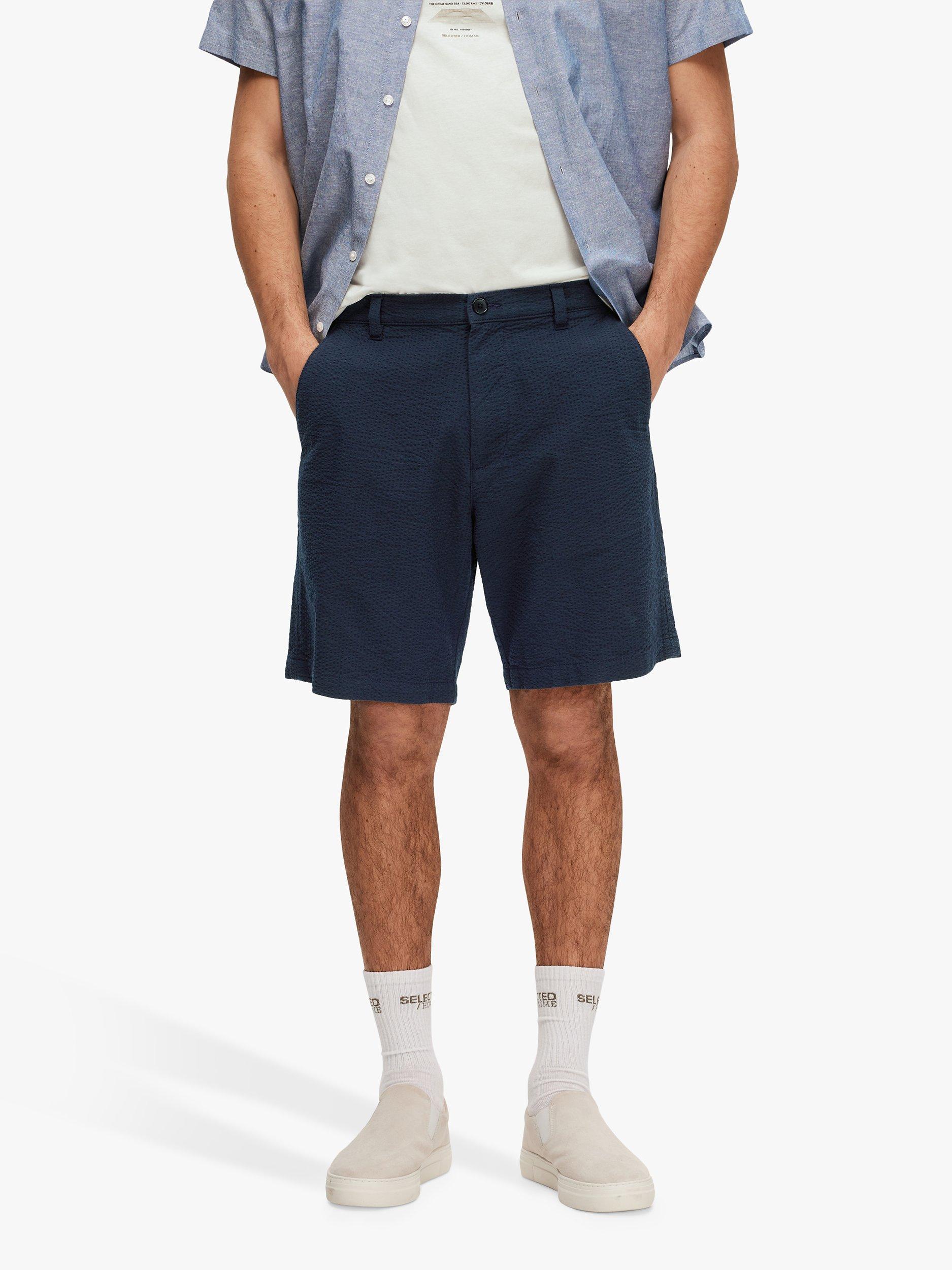 SELECTED HOMME Organic Cotton Chino Shorts, Sky Captain