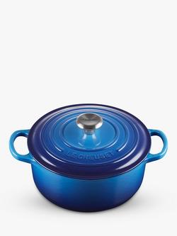 Le Creuset Cast Iron Signature Round Casserole, Azure