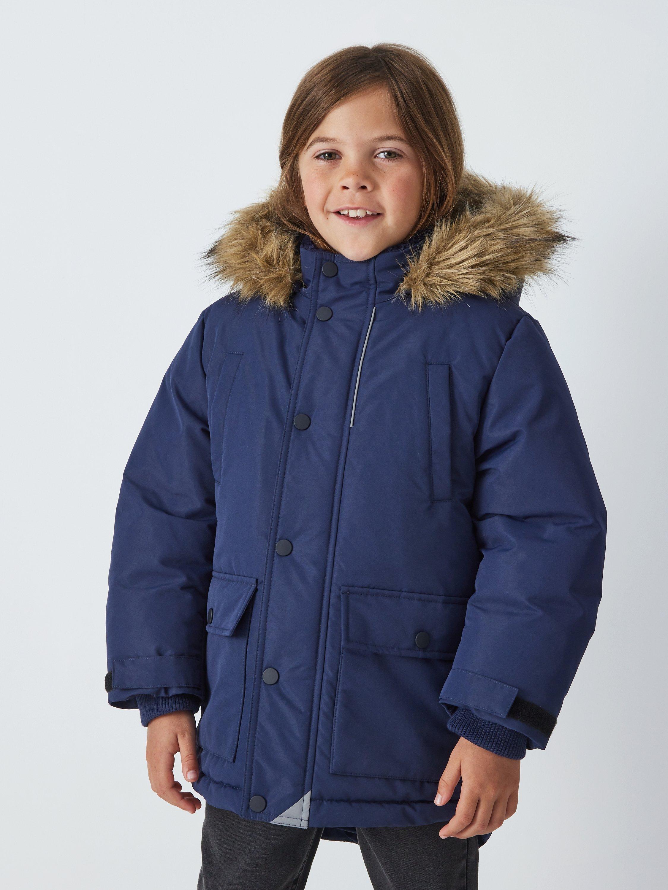 John Lewis Kids' Plain Fleece Lined Shower Resistant Parka