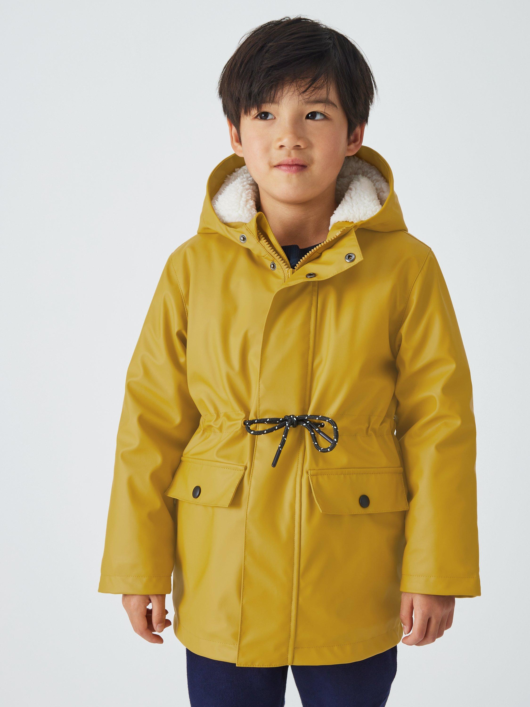 John Lewis Kids' Plain Borg Lined Mac Coat, Golden Spice