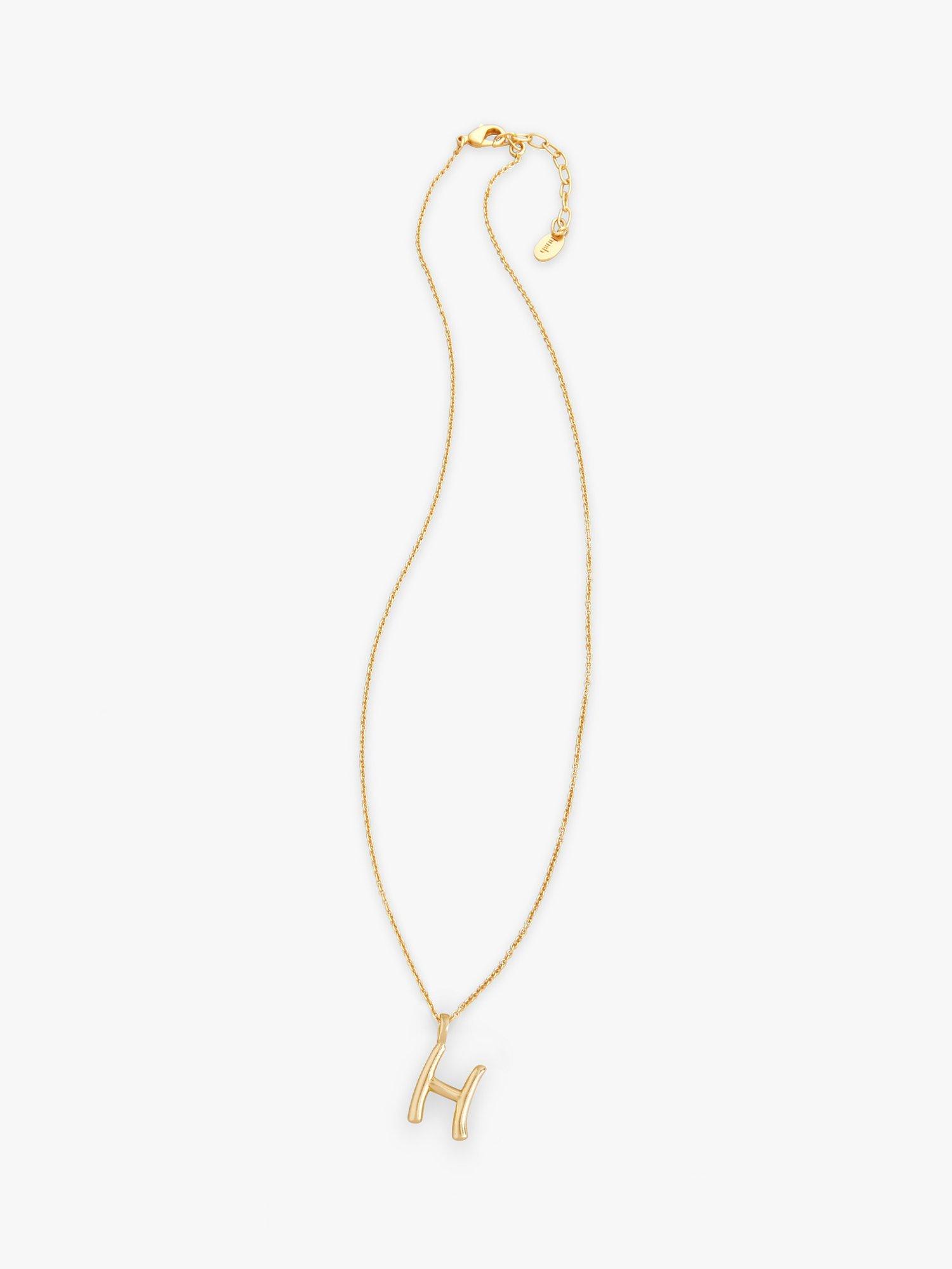 HUSH Gaia Initial Pendant Necklace, Gold, H, one size