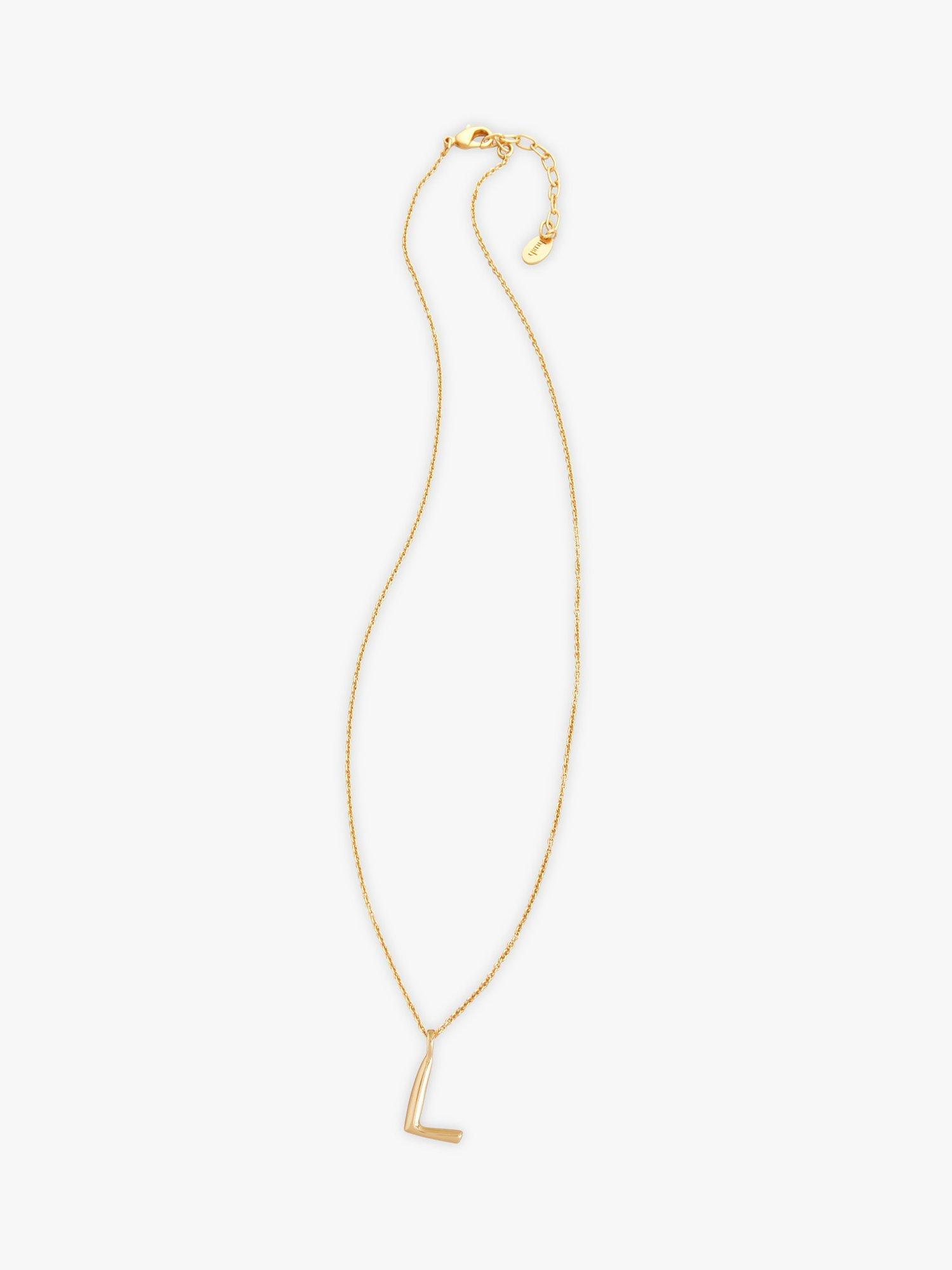 HUSH Gaia Initial Pendant Necklace, Gold, L