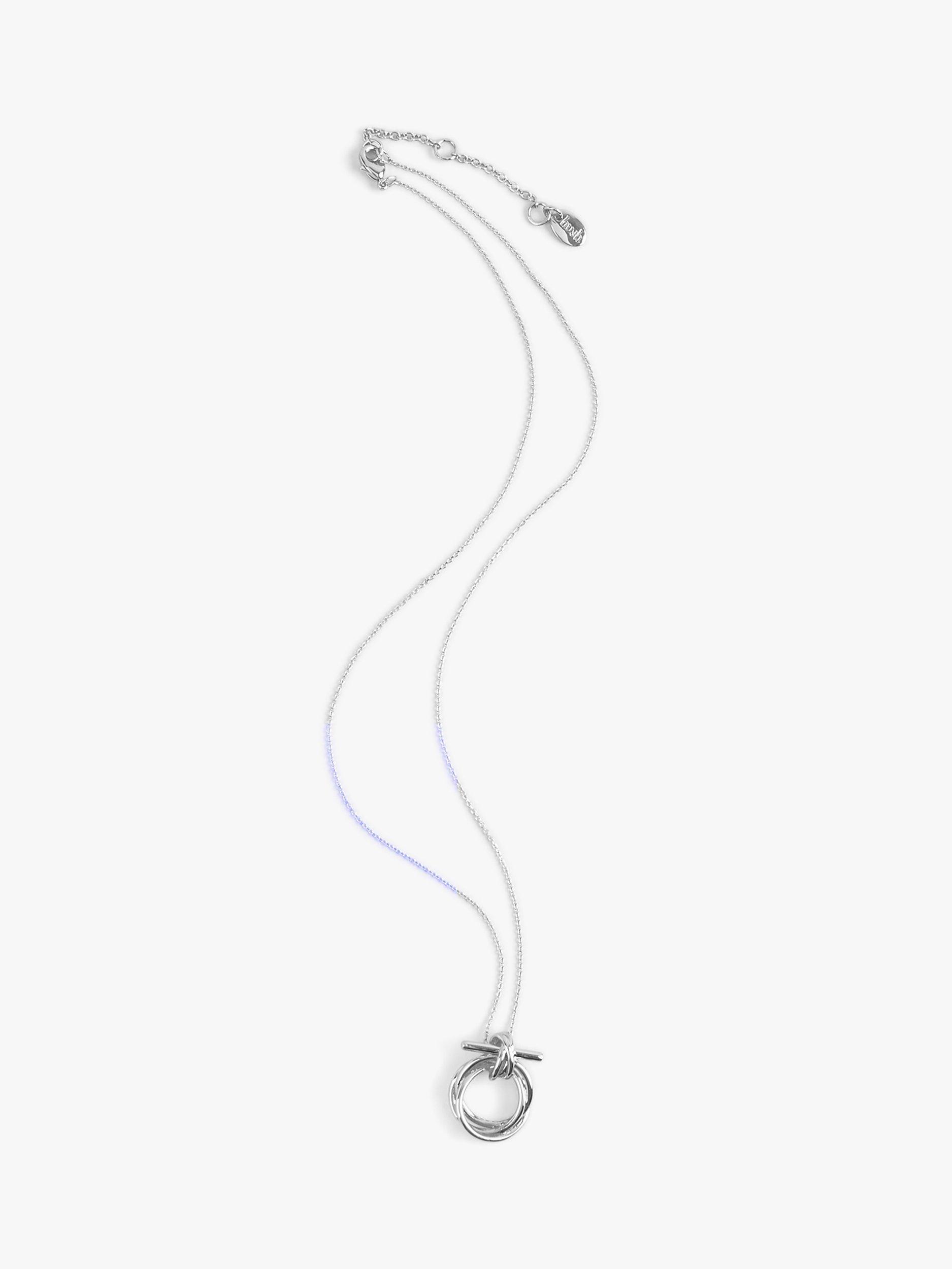 HUSH Talia T-Bar Hoop Pendant Necklace, Silver