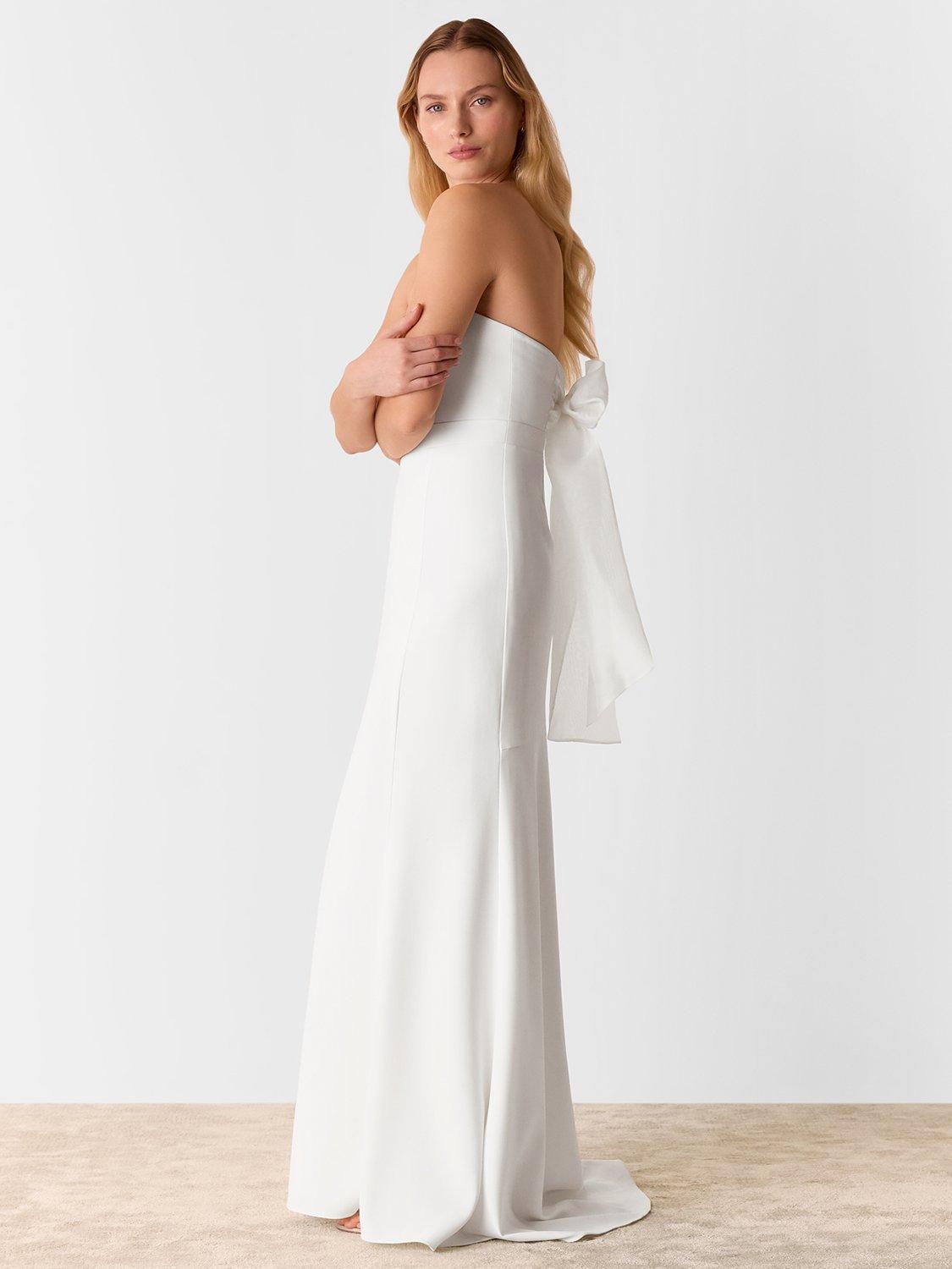 Product image 1 of 6, which shows Whistles Ellis Strapless Wedding Dress, Ivory/Multi, 6