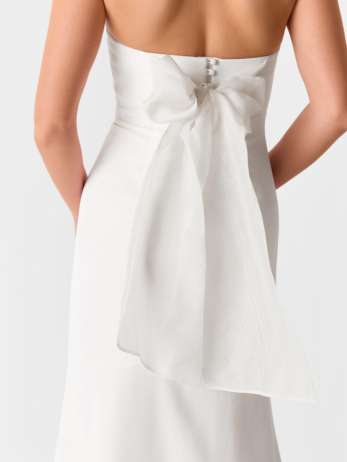 Product image 5 of 6, which shows Whistles Ellis Strapless Wedding Dress, Ivory/Multi, 6