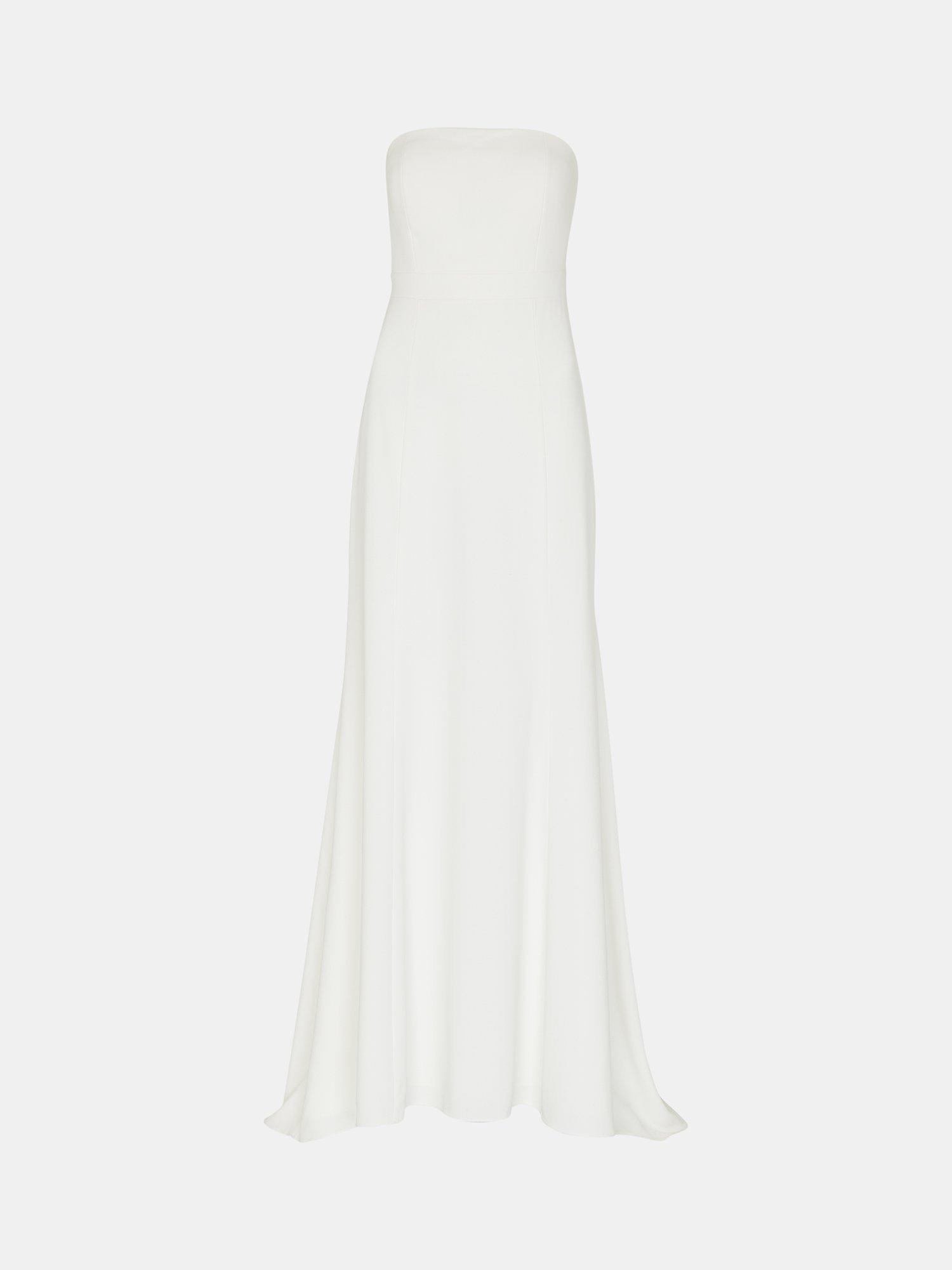 Product image 6 of 6, which shows Whistles Ellis Strapless Wedding Dress, Ivory/Multi, 6