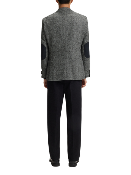 BOSS Janson Herringbone Wool and Silk Suit Jacket, Black - view 2, Black