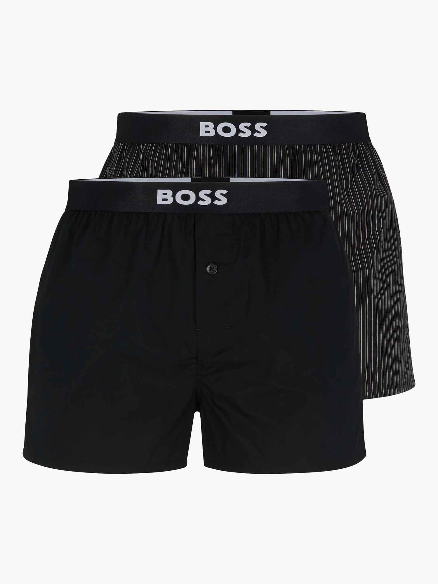 Product image 1 of 5, which shows BOSS Cotton Boxers, Pack of 2, Multi Black, S