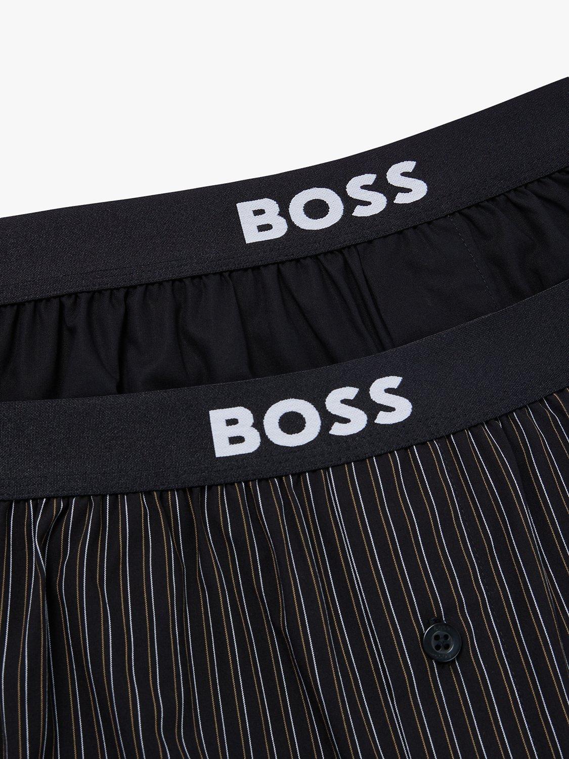 Product image 5 of 5, which shows BOSS Cotton Boxers, Pack of 2, Multi Black, S