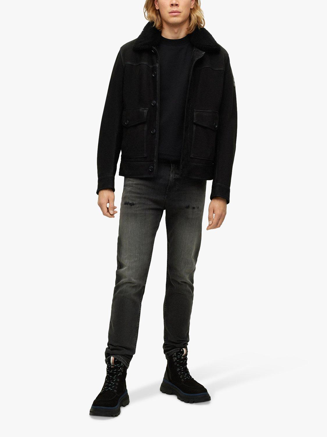 Product image 3 of 6, which shows BOSS Schino Taber Tapered Chinos, Black, 40L