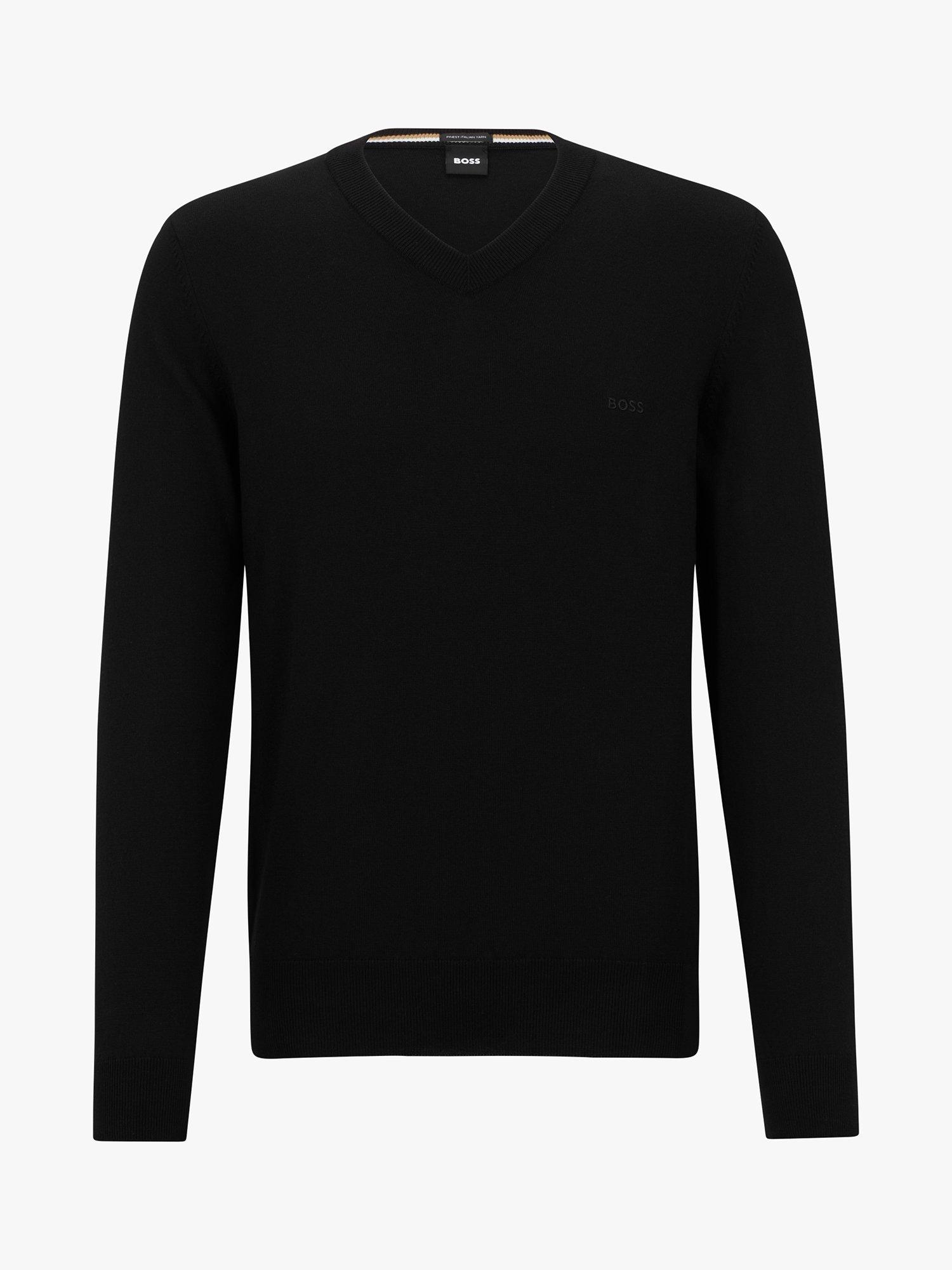 Product image 4 of 5, which shows BOSS Pacello V-Neck Jumper, Black, L