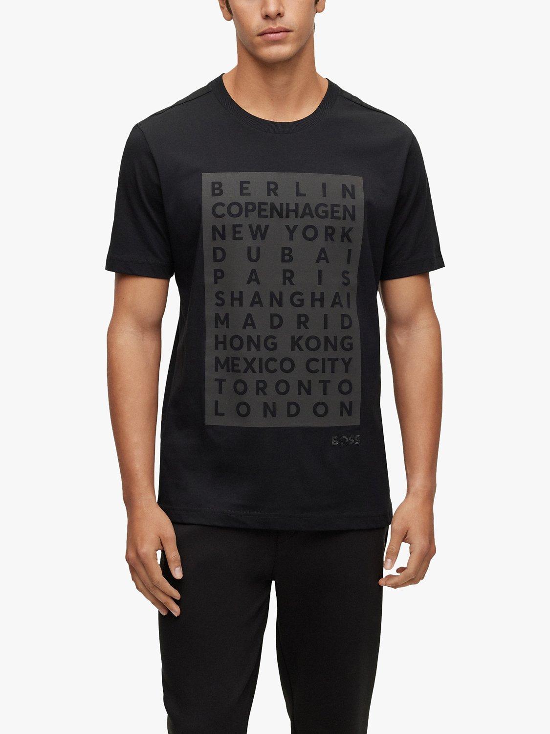 BOSS Diamond Short Sleeve Logo Cotton T-Shirt, Black