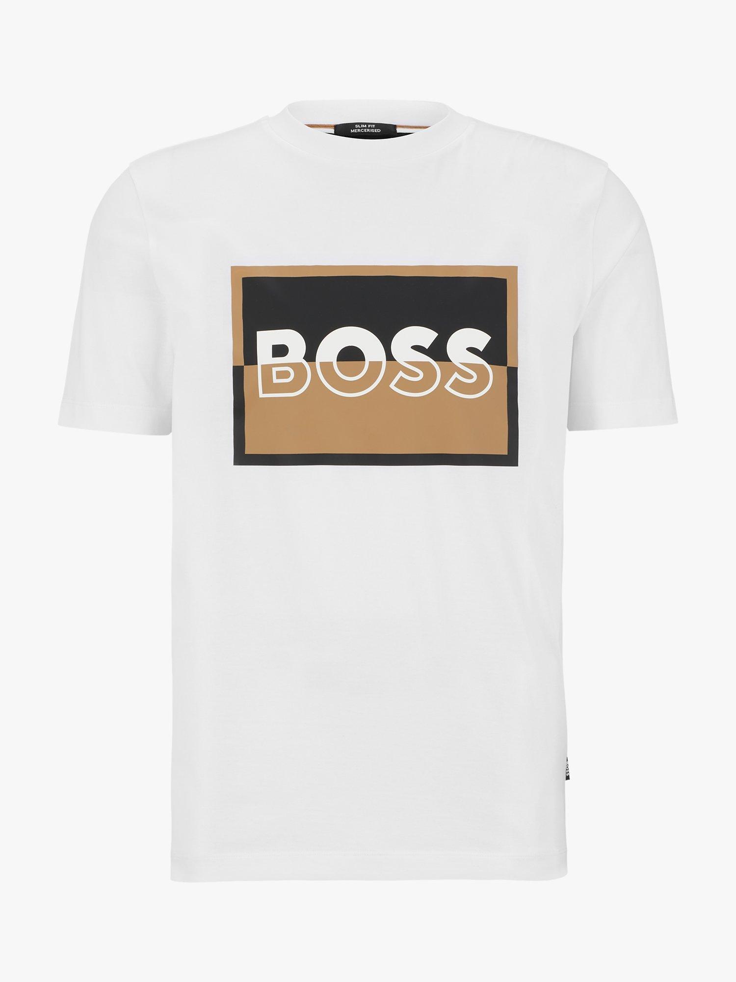 Product image 4 of 4, which shows BOSS Tessler 185 Graphic Logo T-Shirt, White, S