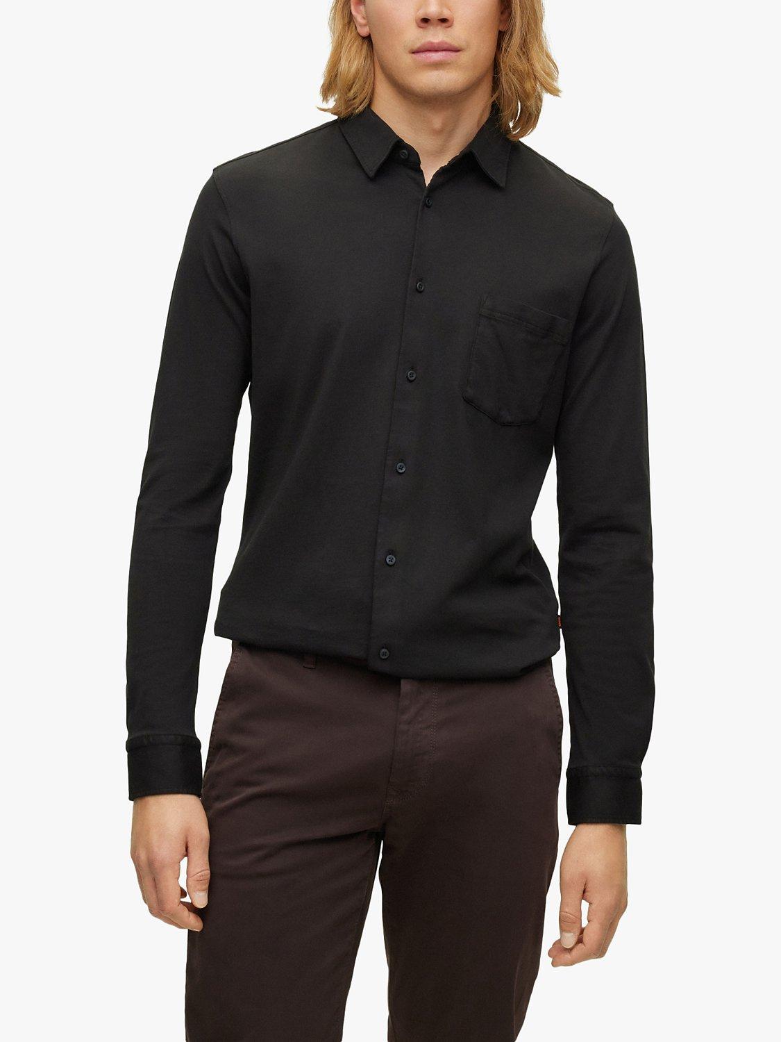 BOSS Mysoft 1 Cotton Jersey Shirt, Black
