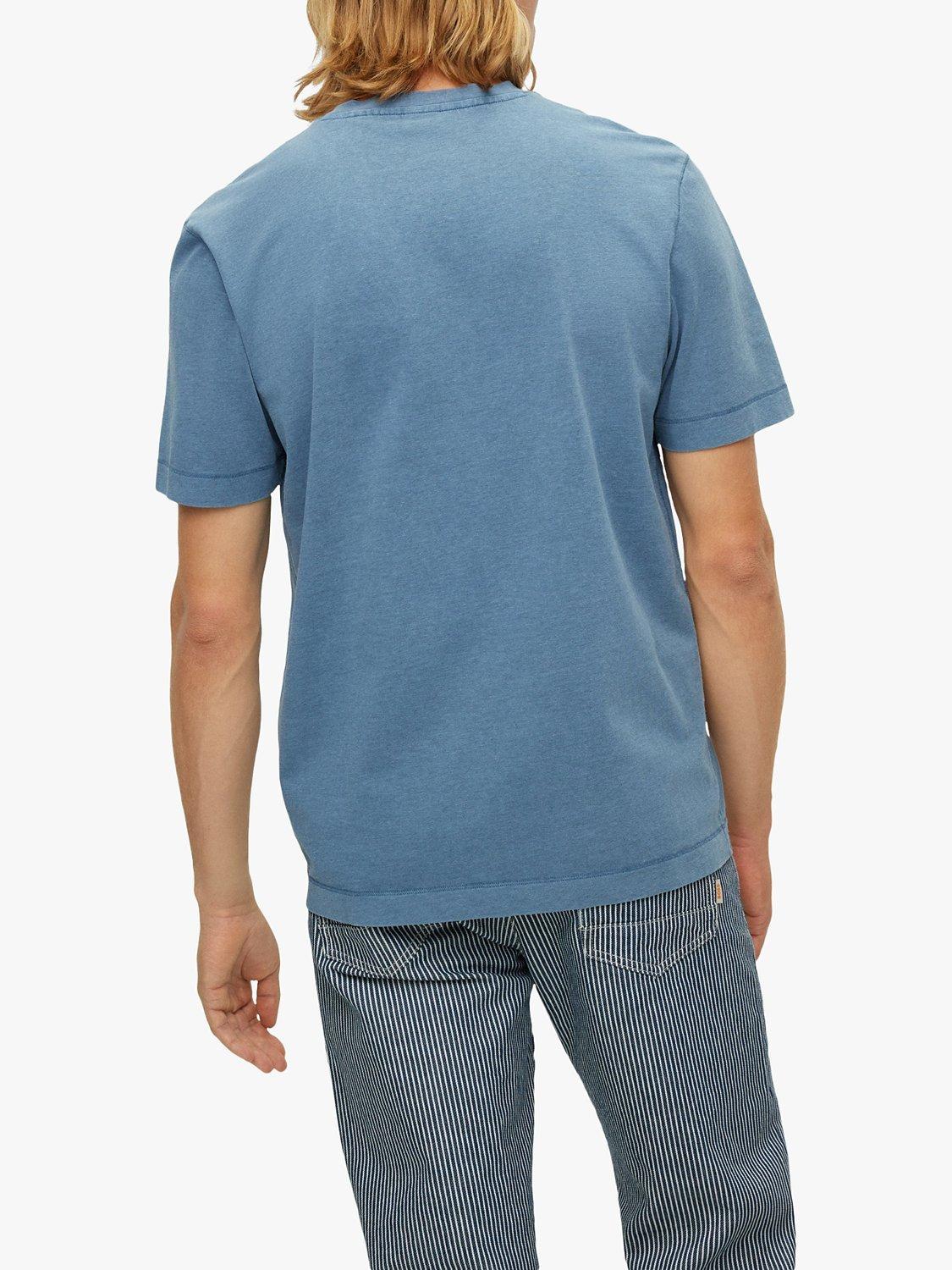 Product image 2 of 5, which shows HUGO BOSS Print Logo Jersey Short Sleeve T-Shirt, Light/Pastel Blue, XL