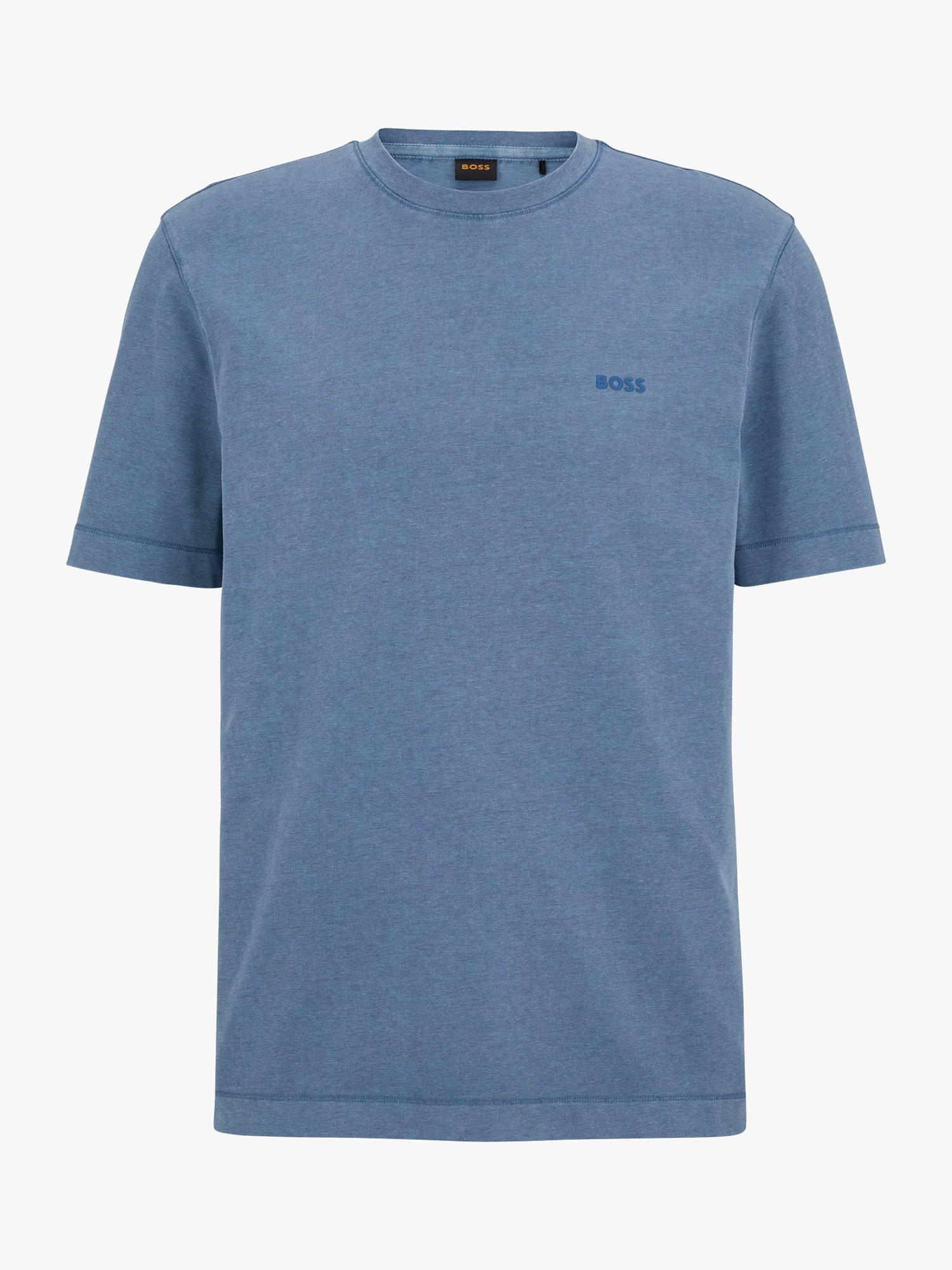 Product image 4 of 5, which shows HUGO BOSS Print Logo Jersey Short Sleeve T-Shirt, Light/Pastel Blue, XL