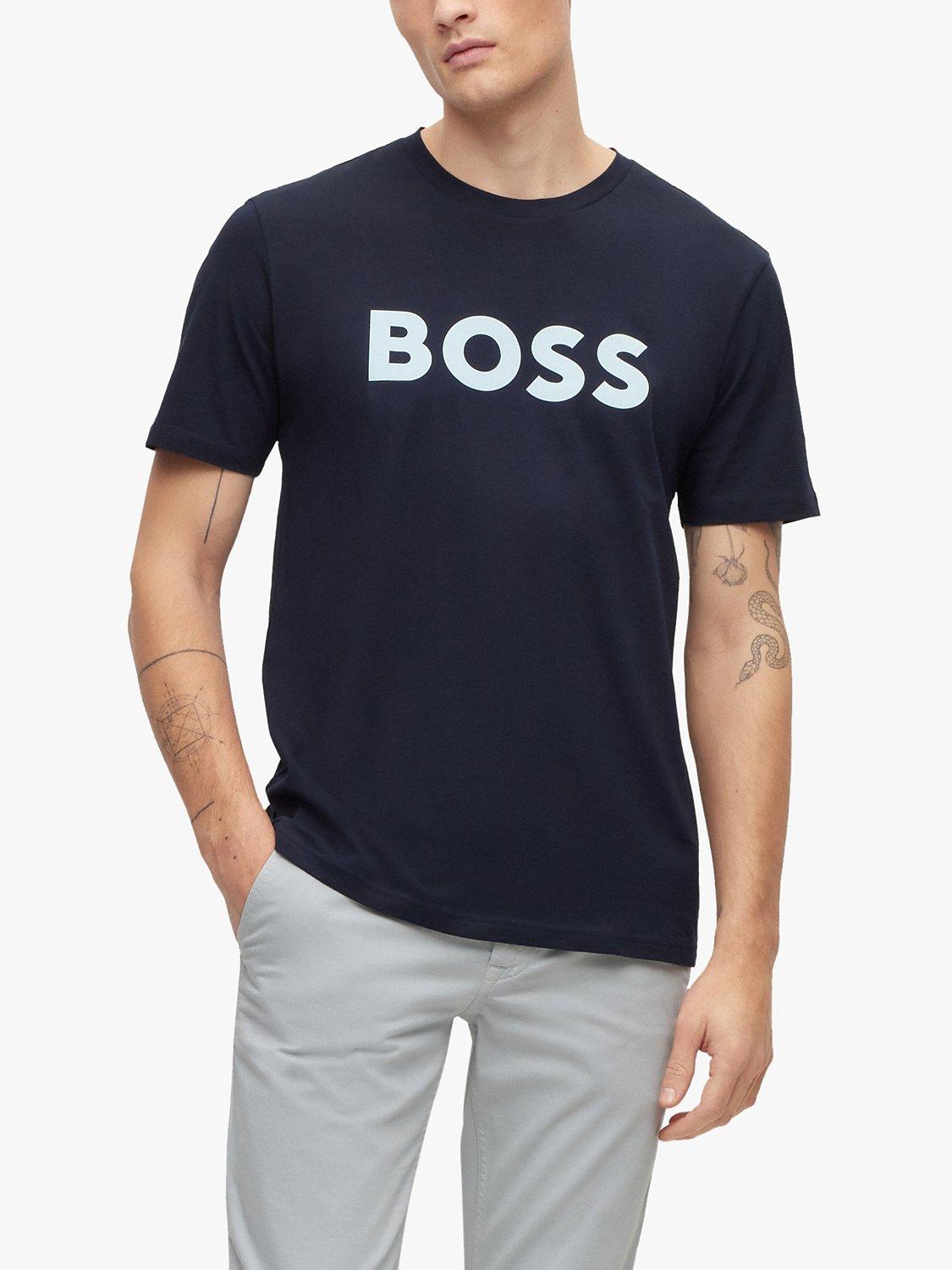 Product image 1 of 5, which shows BOSS Thinking 1 Tee, Dark Blue, S