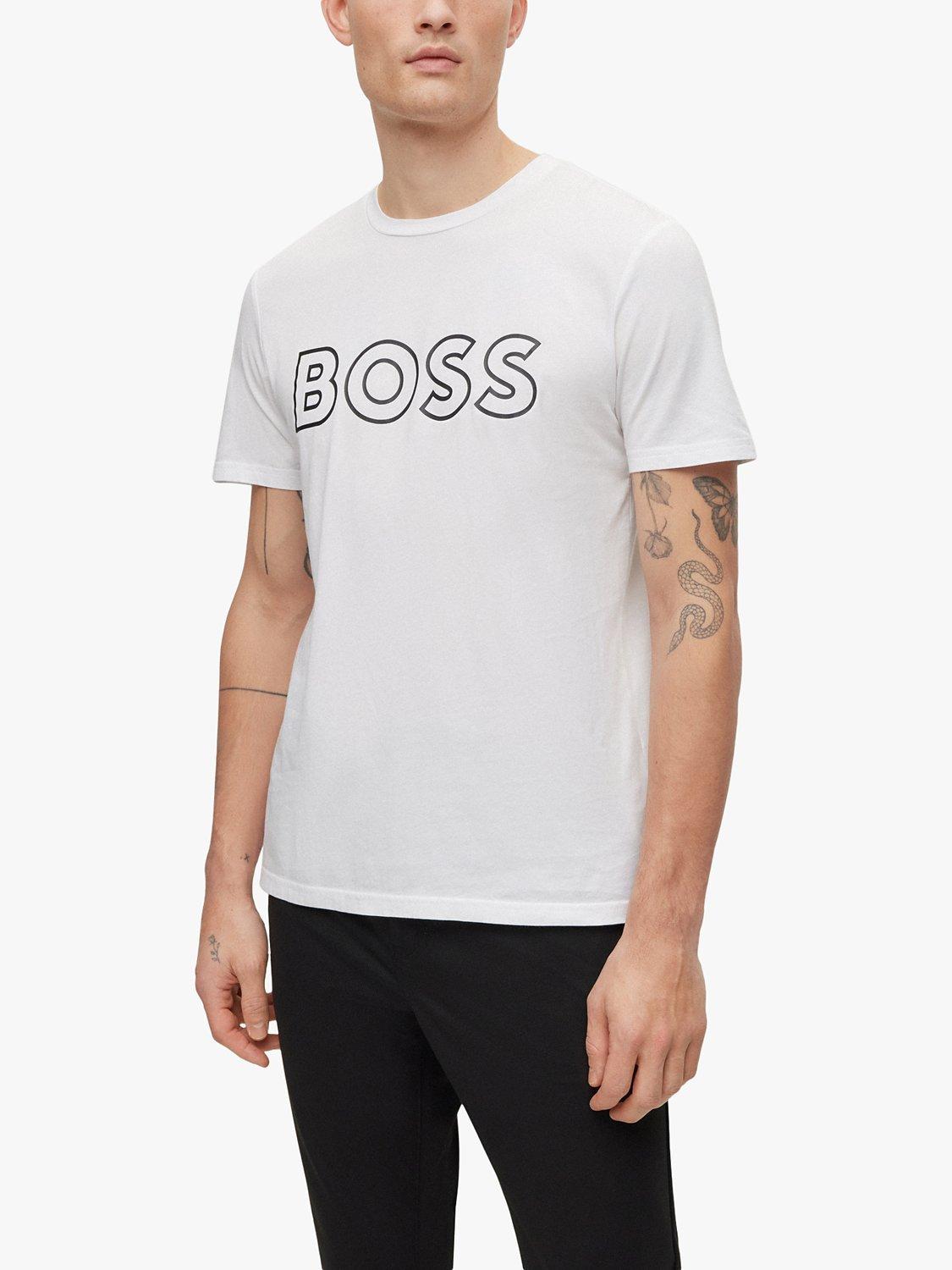 BOSS Teebox 5 Logo T-Shirt, Pack of 2, Black/White, Open Miscellaneous