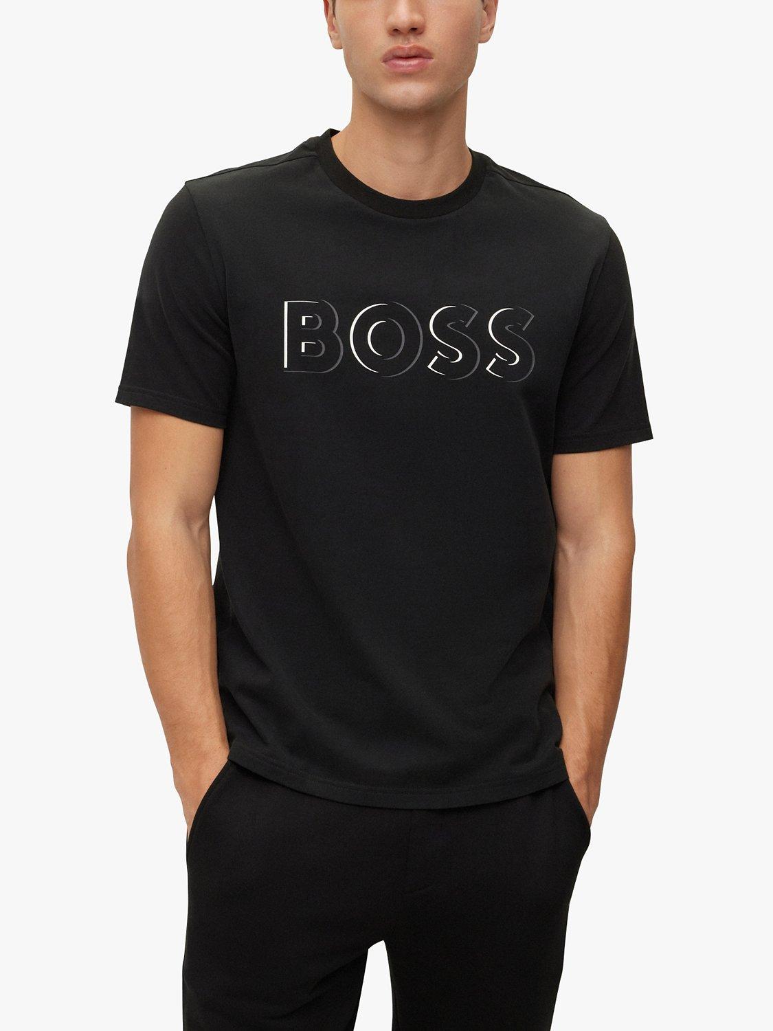 BOSS Logo T-Shirt, Dark Blue, Black