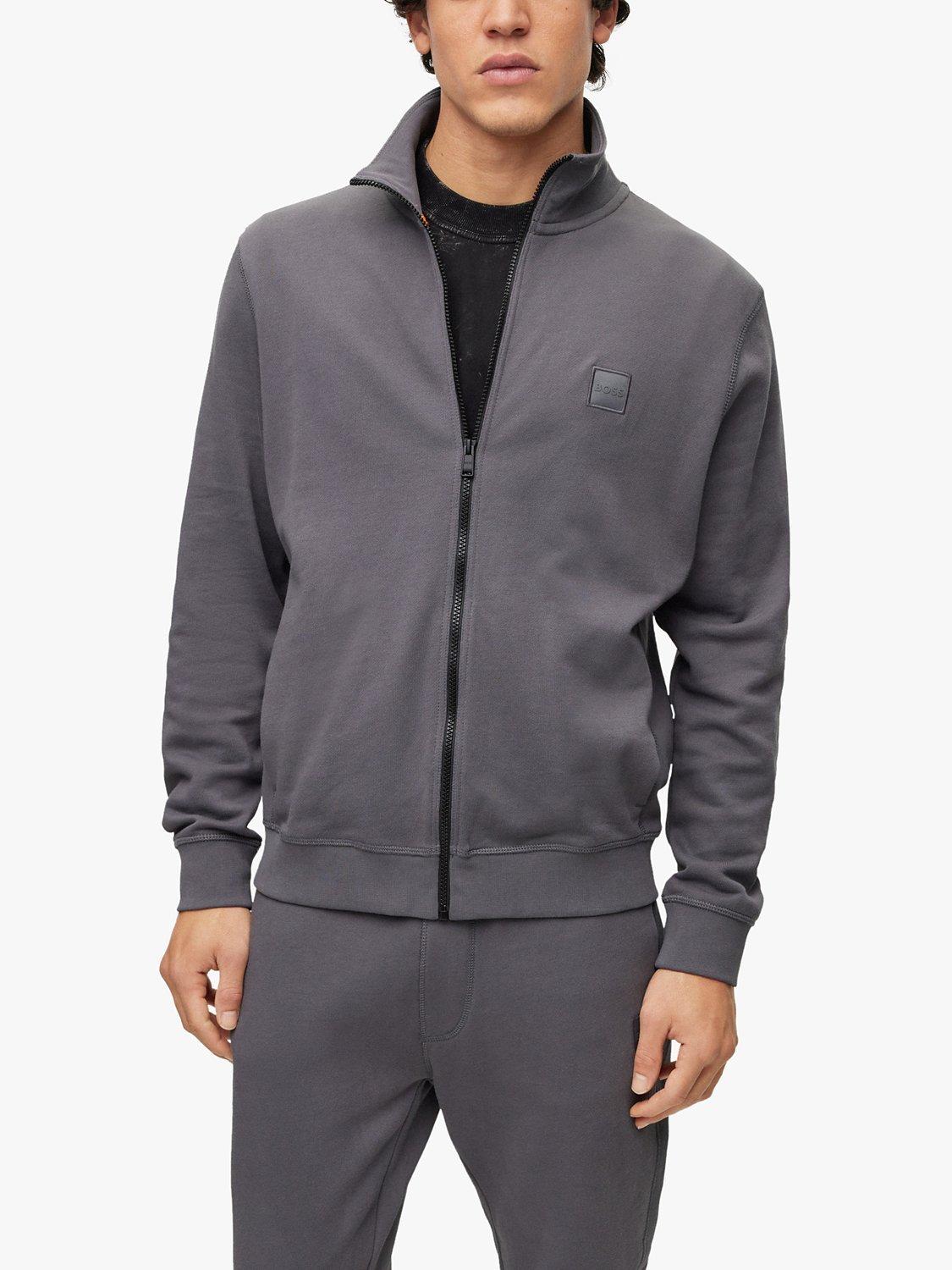 BOSS Zestart Zip Front Sweatshirt, Dark Grey