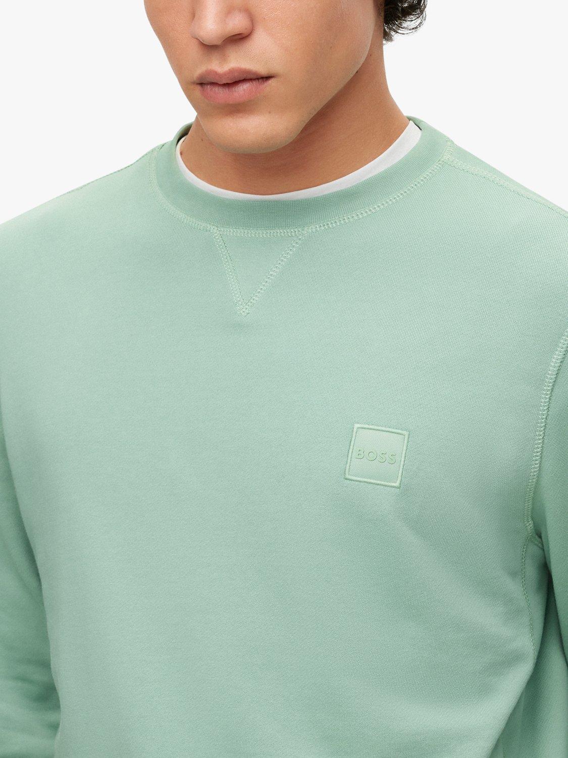Product image 4 of 4, which shows BOSS Westart French Terry Sweatshirt, Pastel Green, S