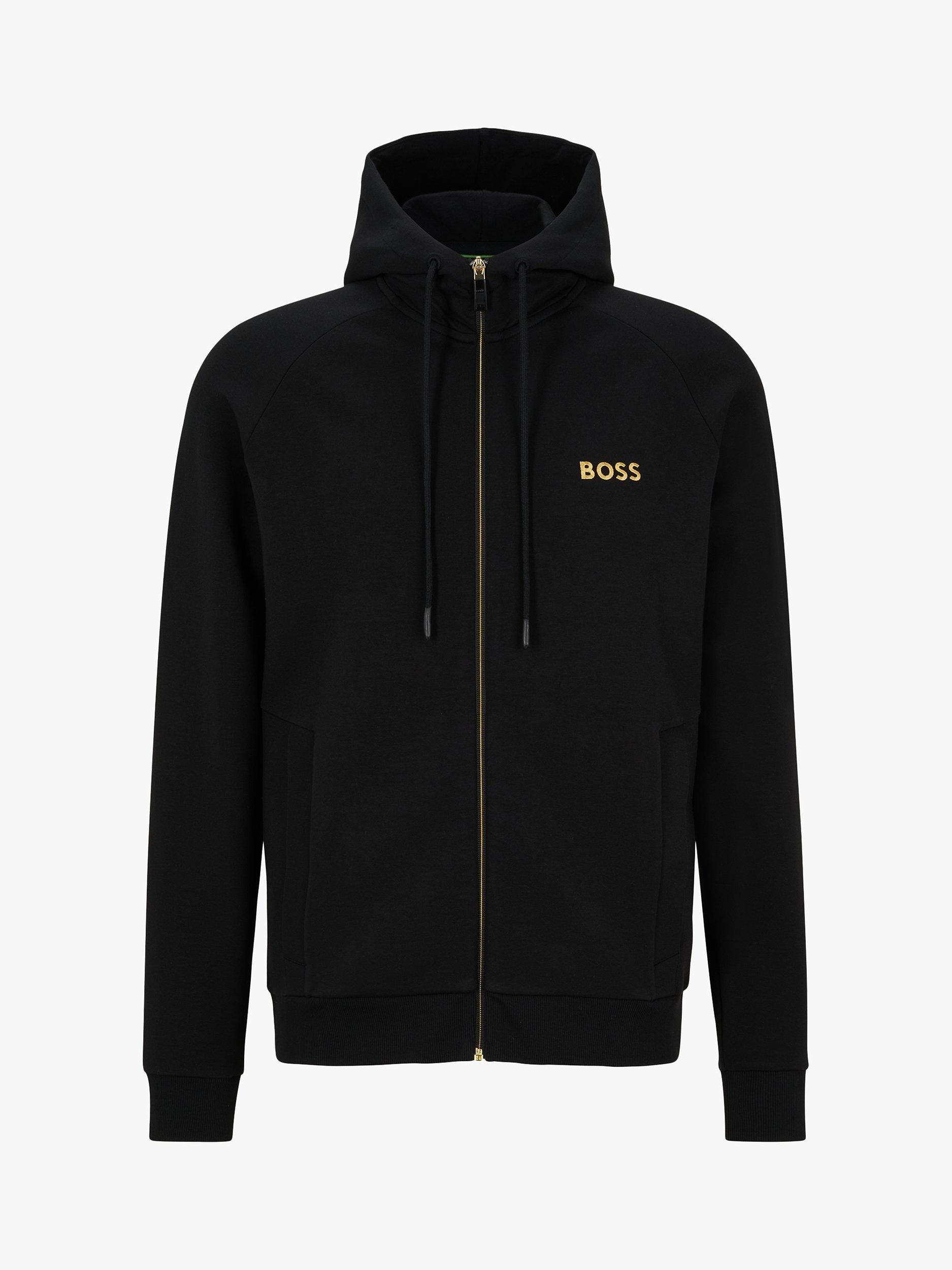 Product image 4 of 5, which shows BOSS Saggy Zip Hoodie, Black/Gold, S