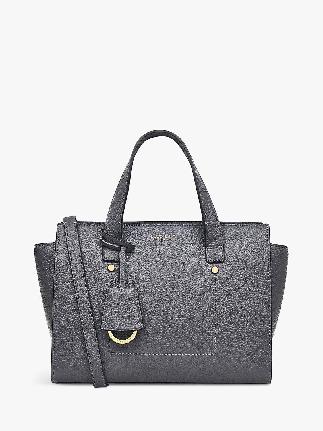 Radley Buxton Avenue Leather Small Zip Top Grab Bag, Charcoal