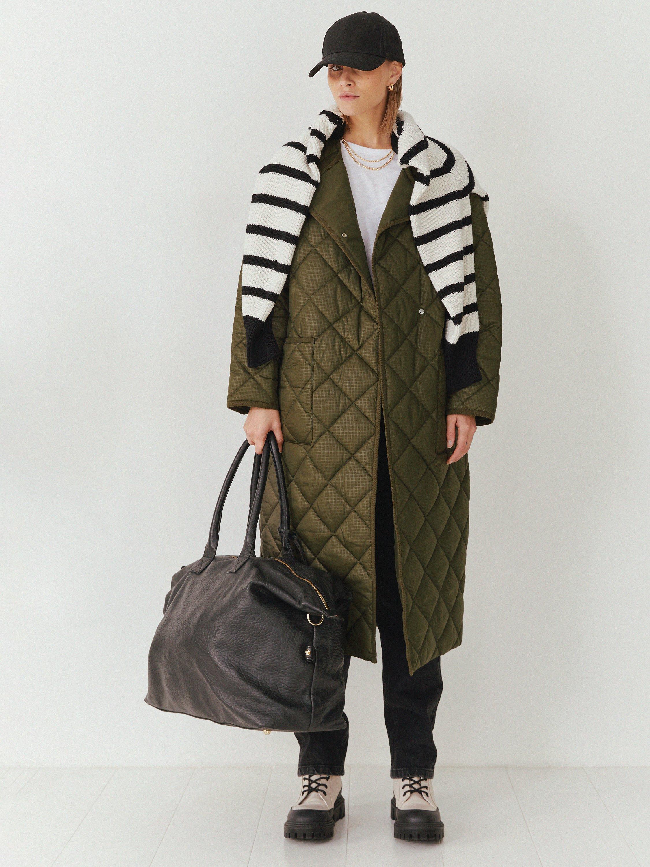 HUSH Verdi Padded Wrap Coat, Khaki