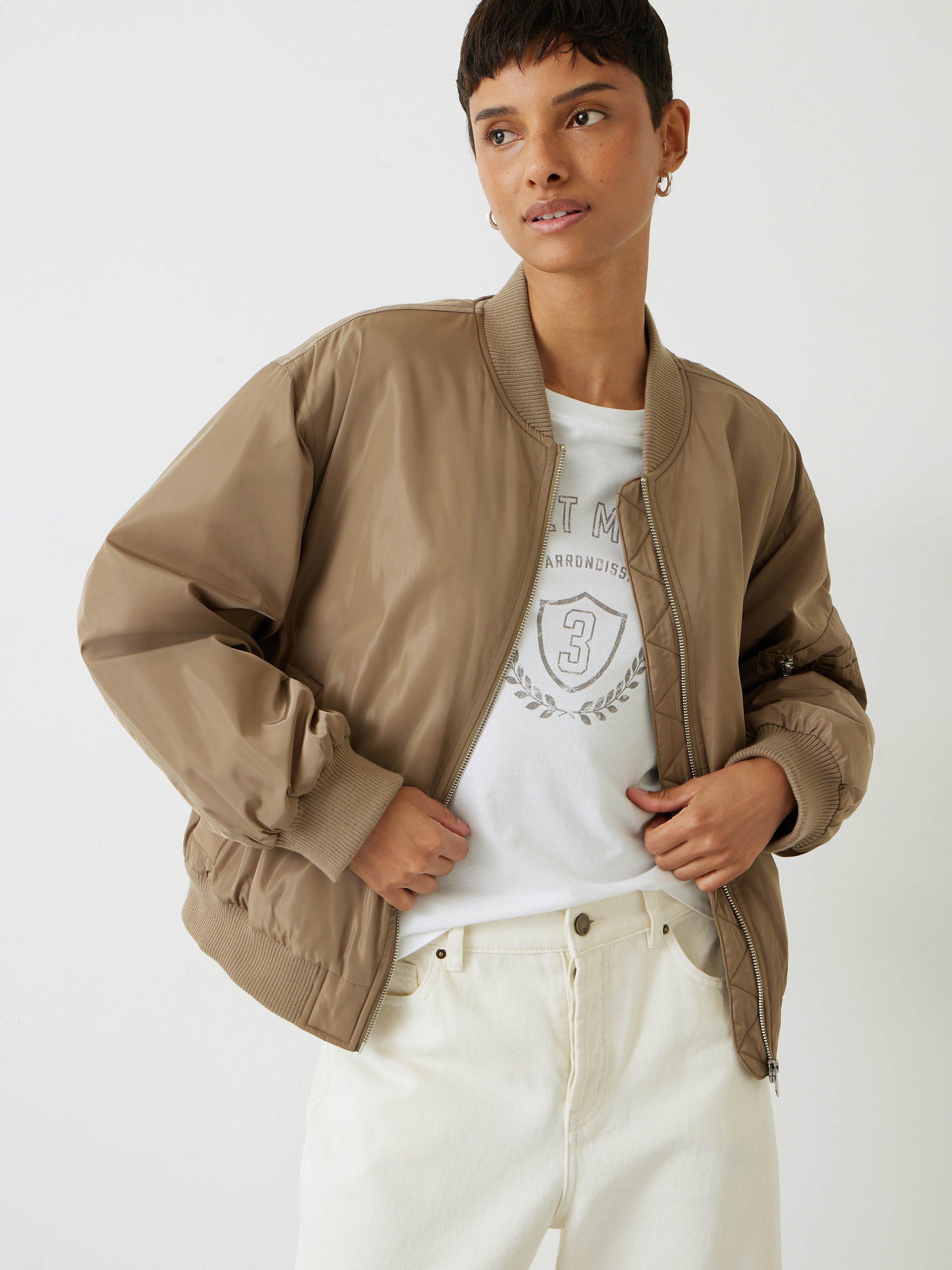 HUSH Holland Bomber Jacket, Taupe Grey