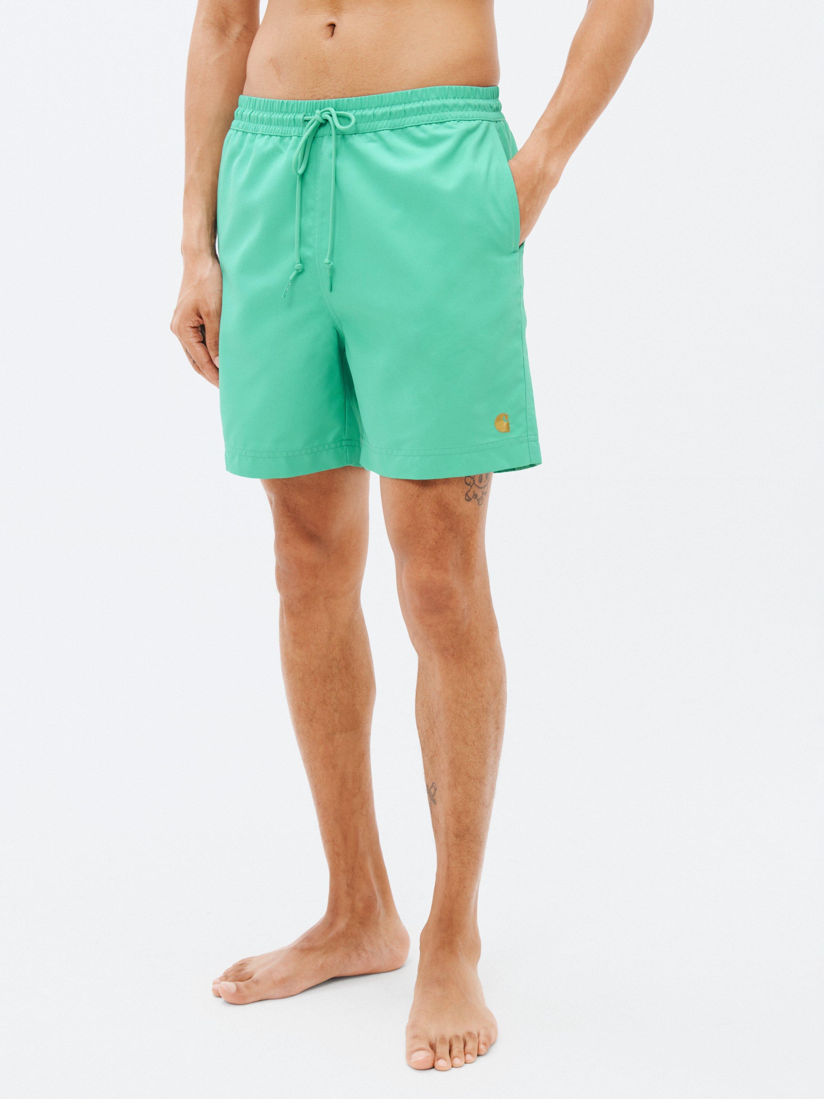 Carhartt WIP Chase Swim Shorts, Aqua Green