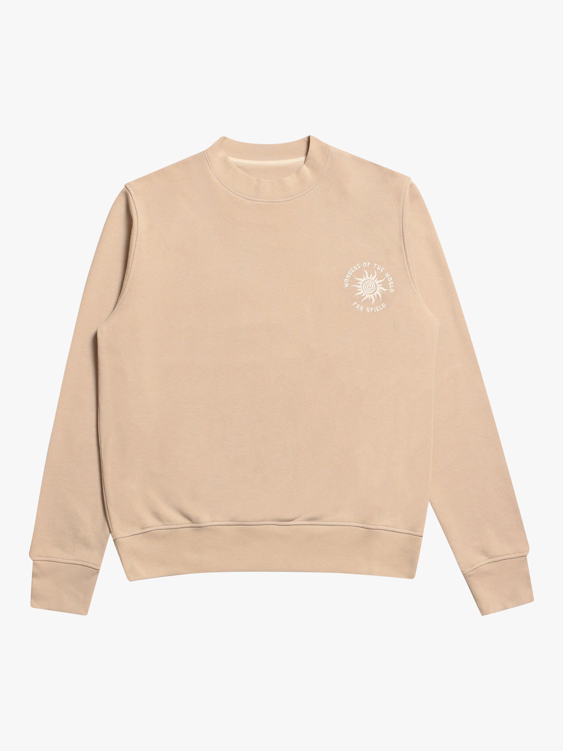 Far Afield Pullover Wonders of the World Logo Sweatshirt, Peyote Sand, S