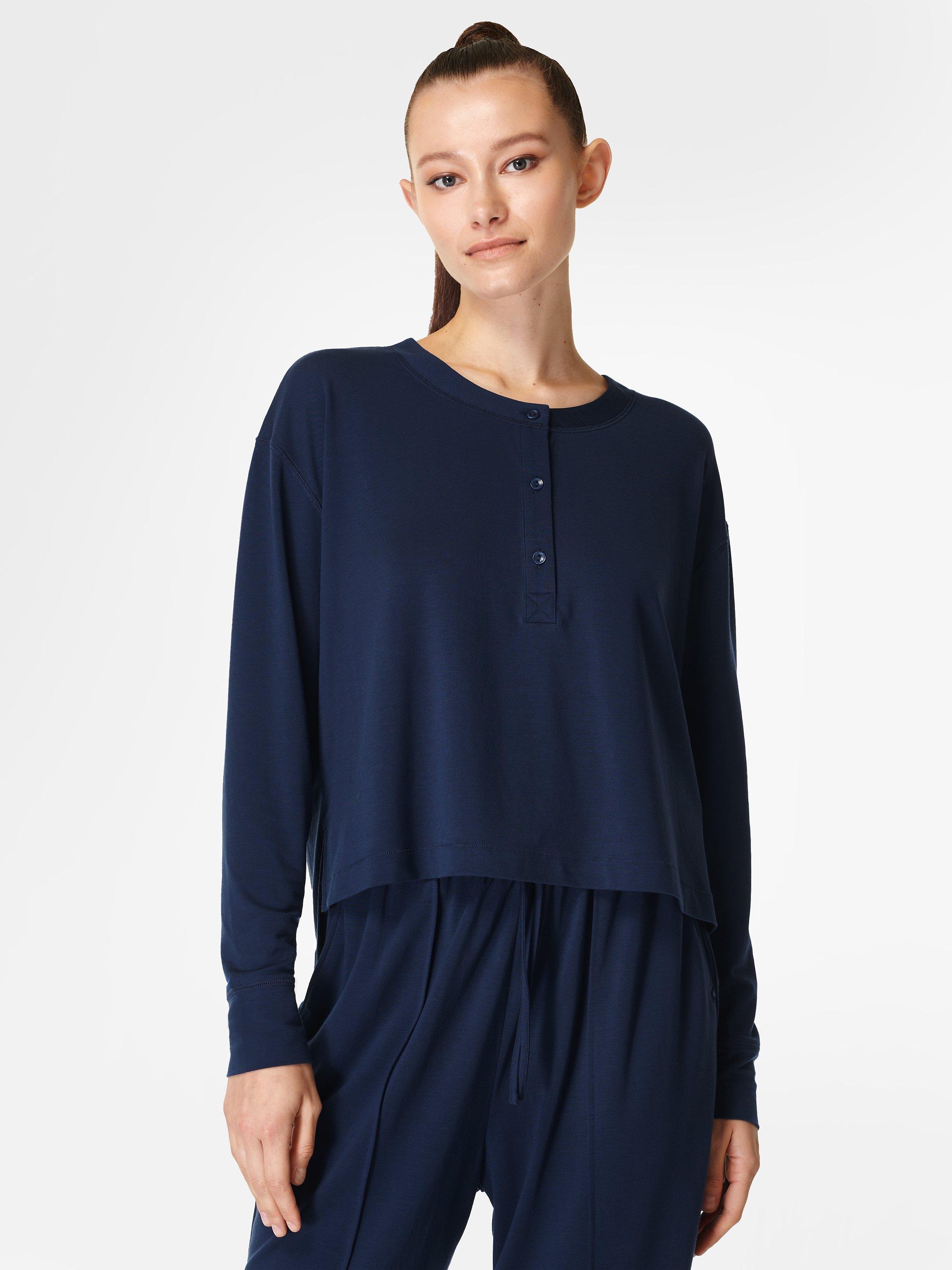 Sweaty Betty Featherweight Pyjama Top, Navy Blue