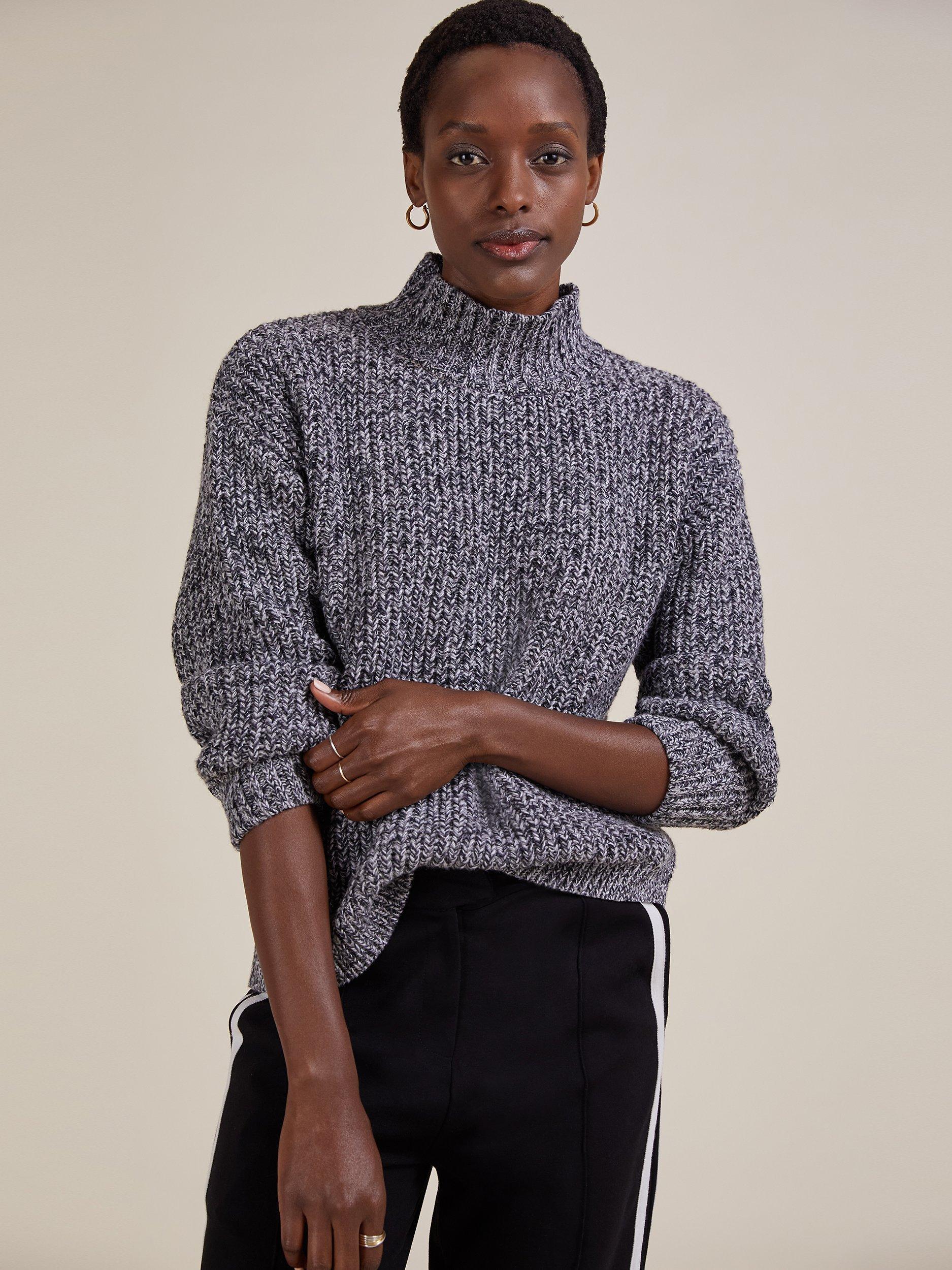 Baukjen Anabela Wool Cashmere Blend Jumper, Black & White Twist