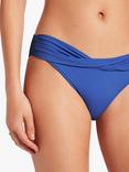 Seafolly Plain Twist Band Hipster Bikini Bottoms, Azure
