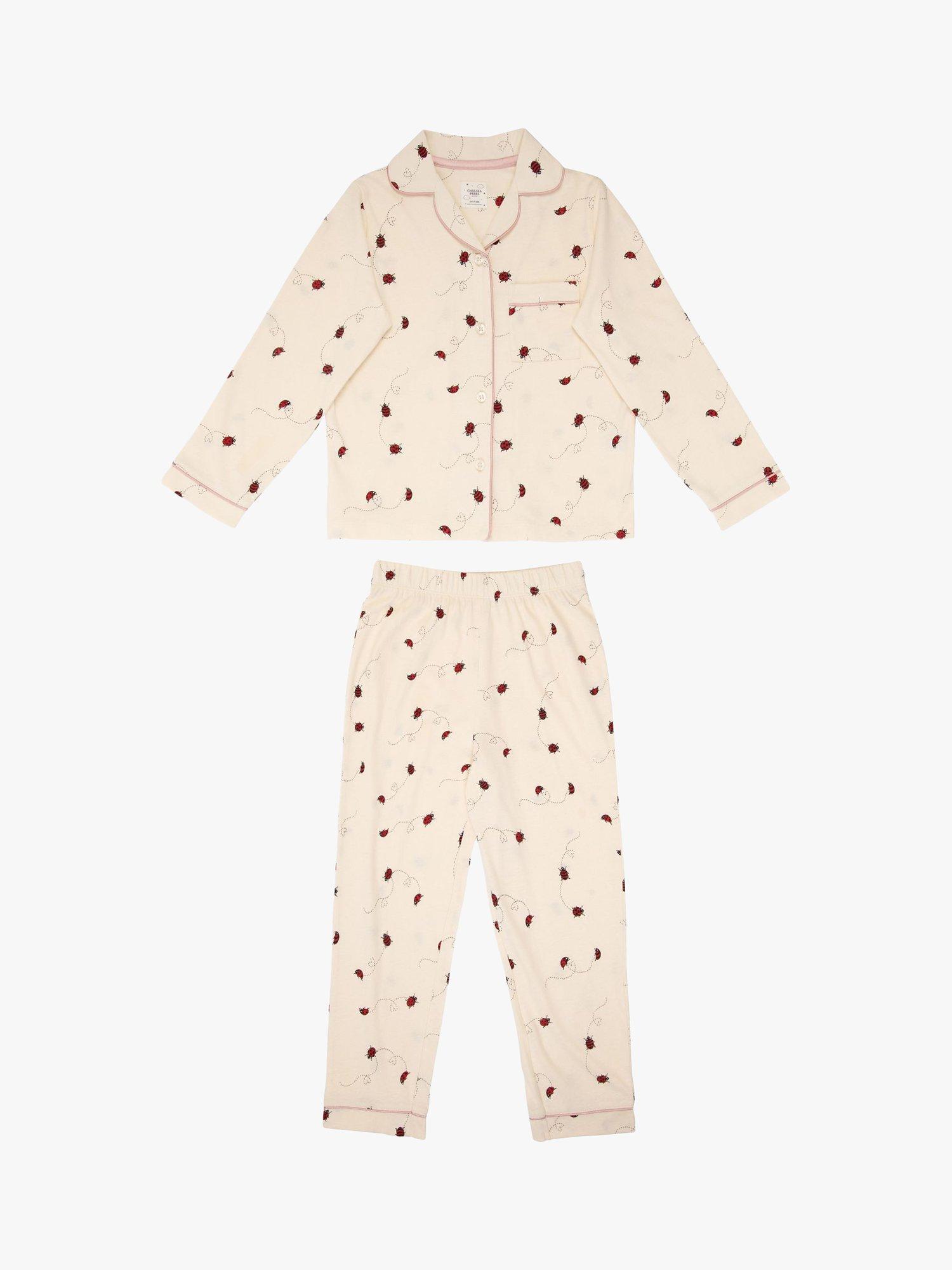 Chelsea Peers Kids' Ladybird Pyjama Set, Off White
