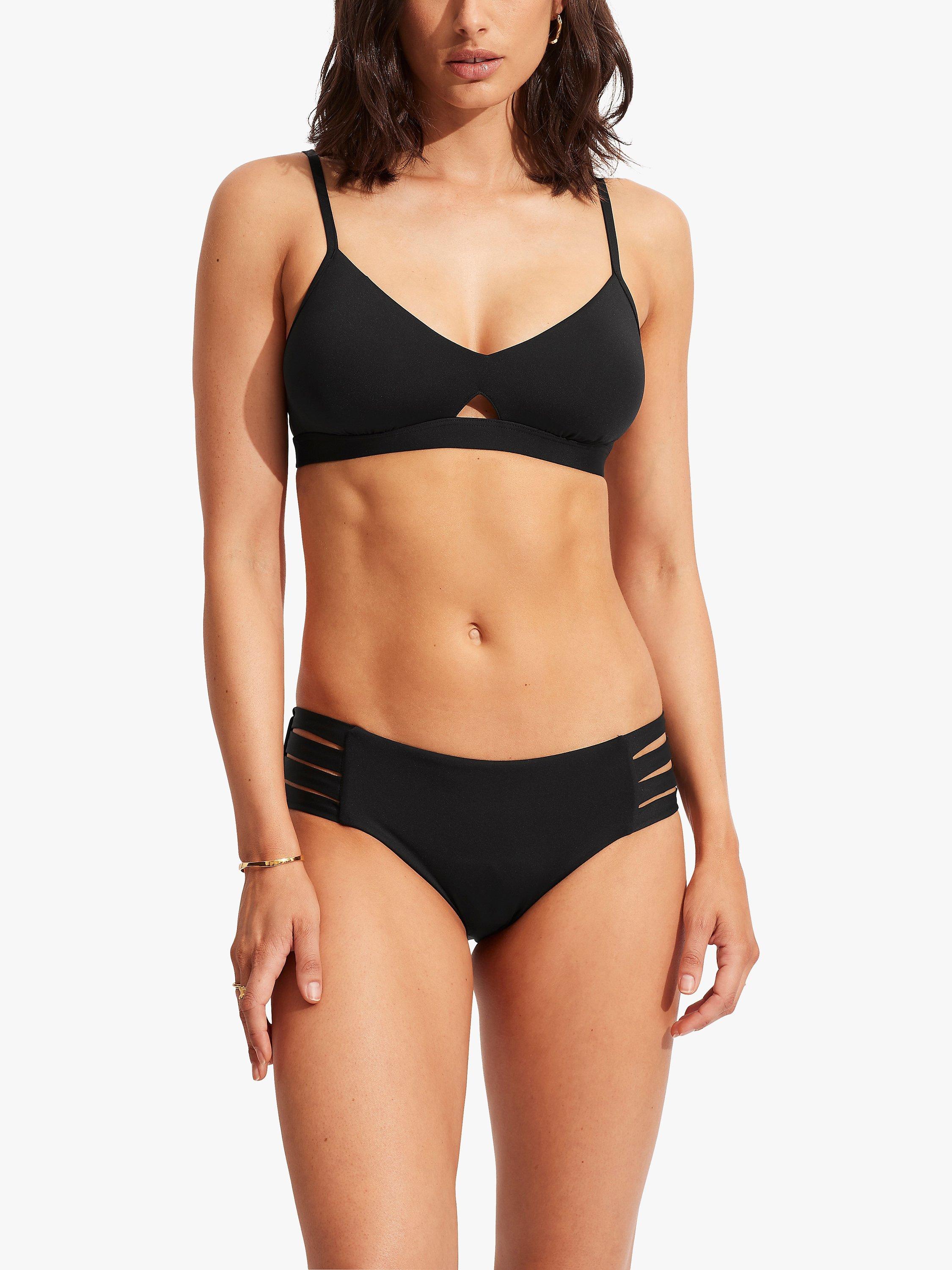 Seafolly Collective Hybrid Bralette Bikini Top, Black, 8