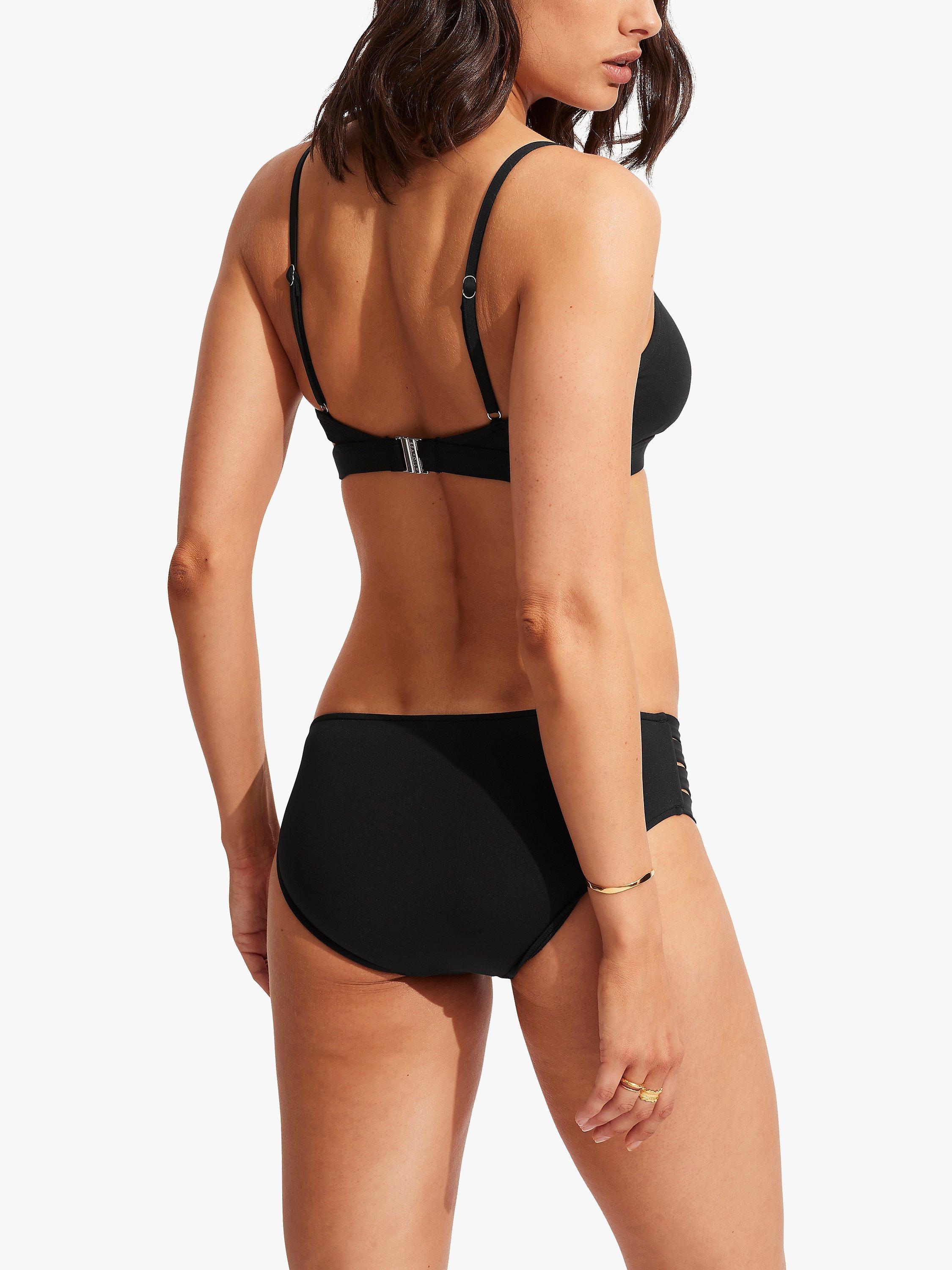 Product image 2 of 2, which shows Seafolly Collective Hybrid Bralette Bikini Top, Black, 8