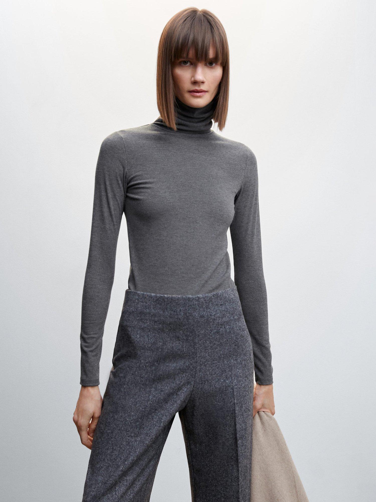 Mango Roll Neck Jersey Top