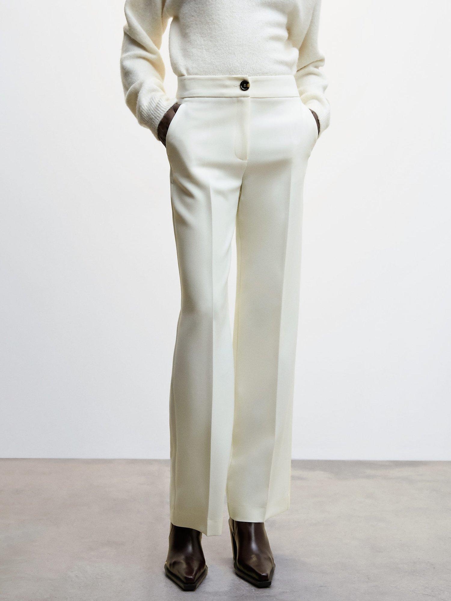 Mango Simon Tailored Trousers, Light Beige