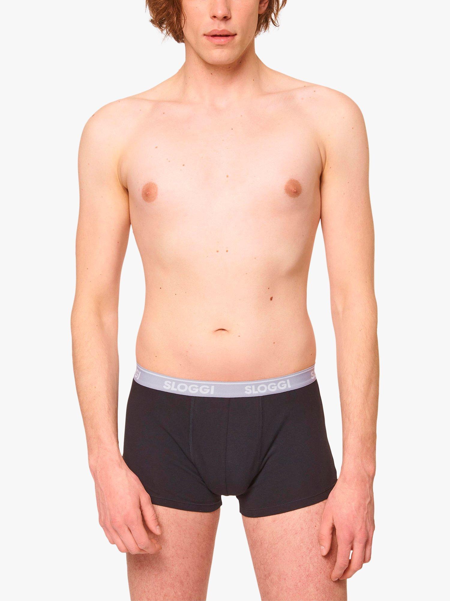 sloggi GO ABC Cotton Stretch Hipster Trunks, Pack of 6, Black 