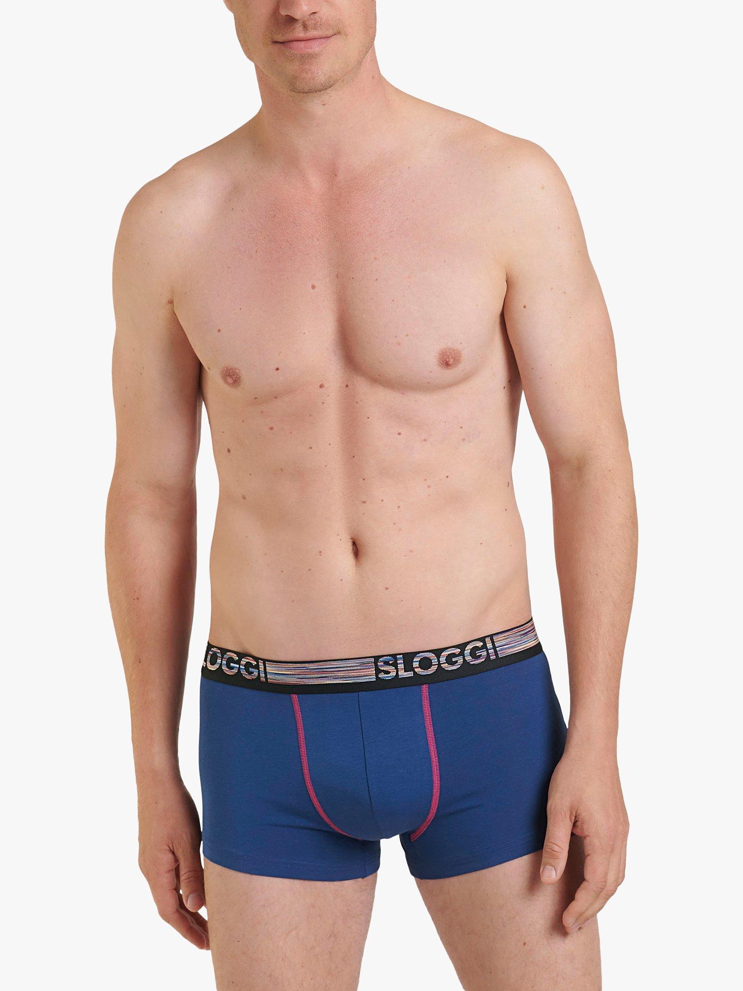 sloggi GO ABC Natural Cotton Stretch Hipster Trunks, Pack of 6, Twilight Blue 