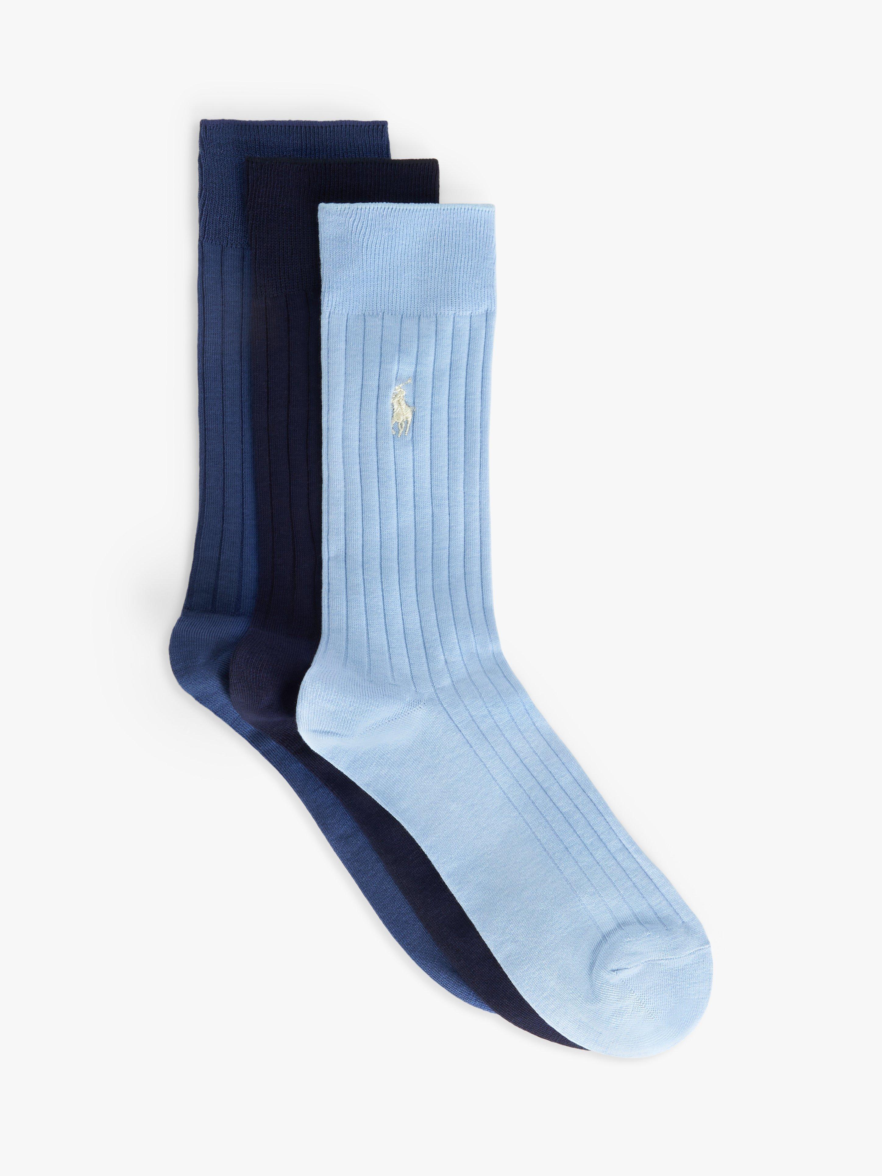 Ralph Lauren Egyptian Crew Socks, Pack of 3