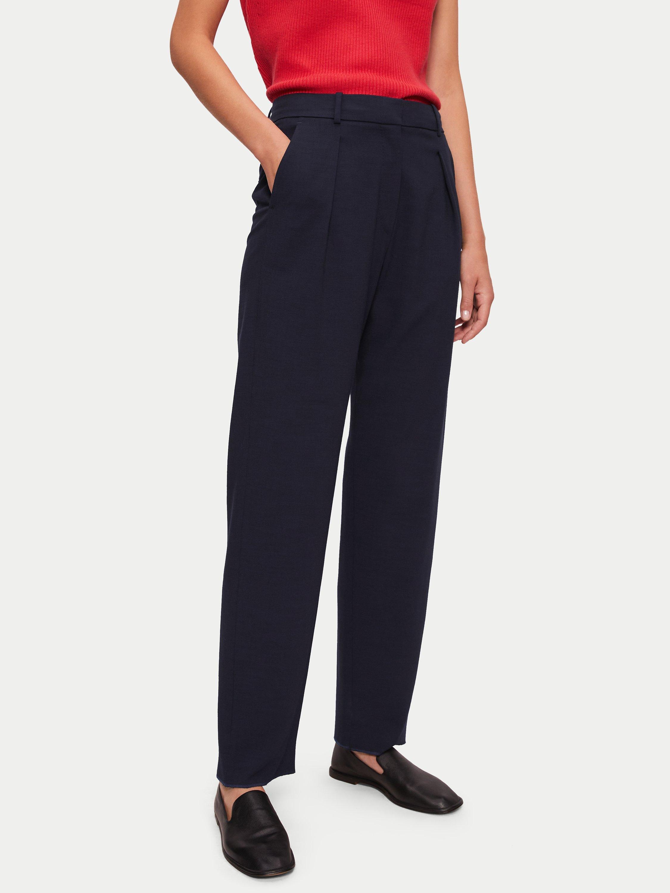 Jigsaw Logan Tailored Pleat Front Trouser, Navy