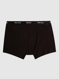 Reiss Heller Organic Cotton Blend Trunks, Pack of 3 - view 2, Black