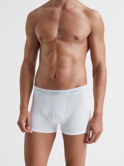 Reiss Heller Organic Cotton Blend Trunks, Pack of 3, White
