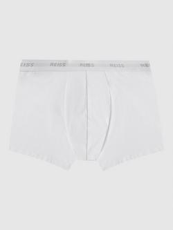 Reiss Heller Organic Cotton Blend Trunks, Pack of 3 - view 2, White